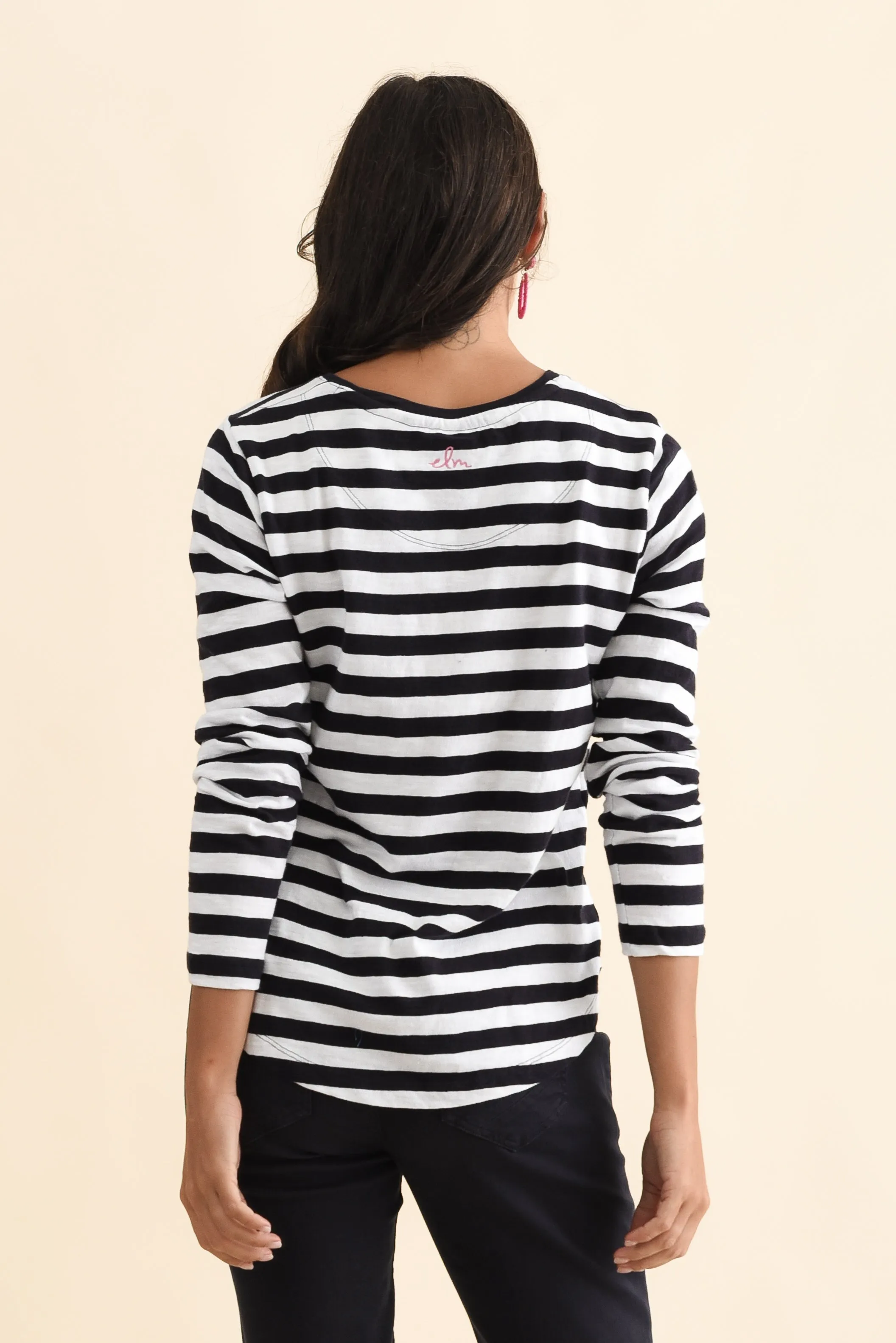 Harmony Navy Stripe Cotton Long Sleeve Tee sold by Blue Bungalow product image thumbnail 4