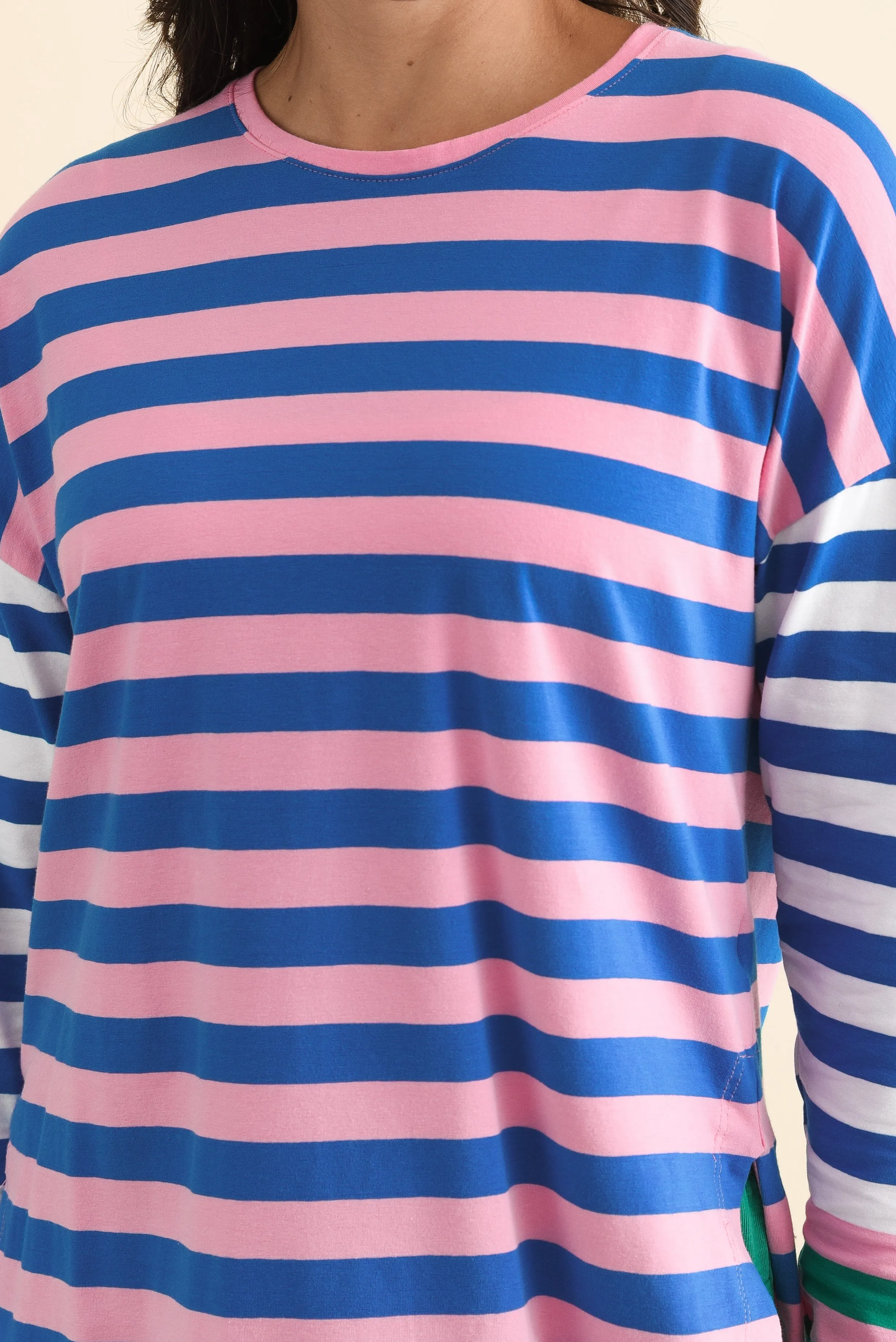 Taffy Blue Stripe Cotton Long Sleeve Tee sold by Blue Bungalow product image thumbnail 5