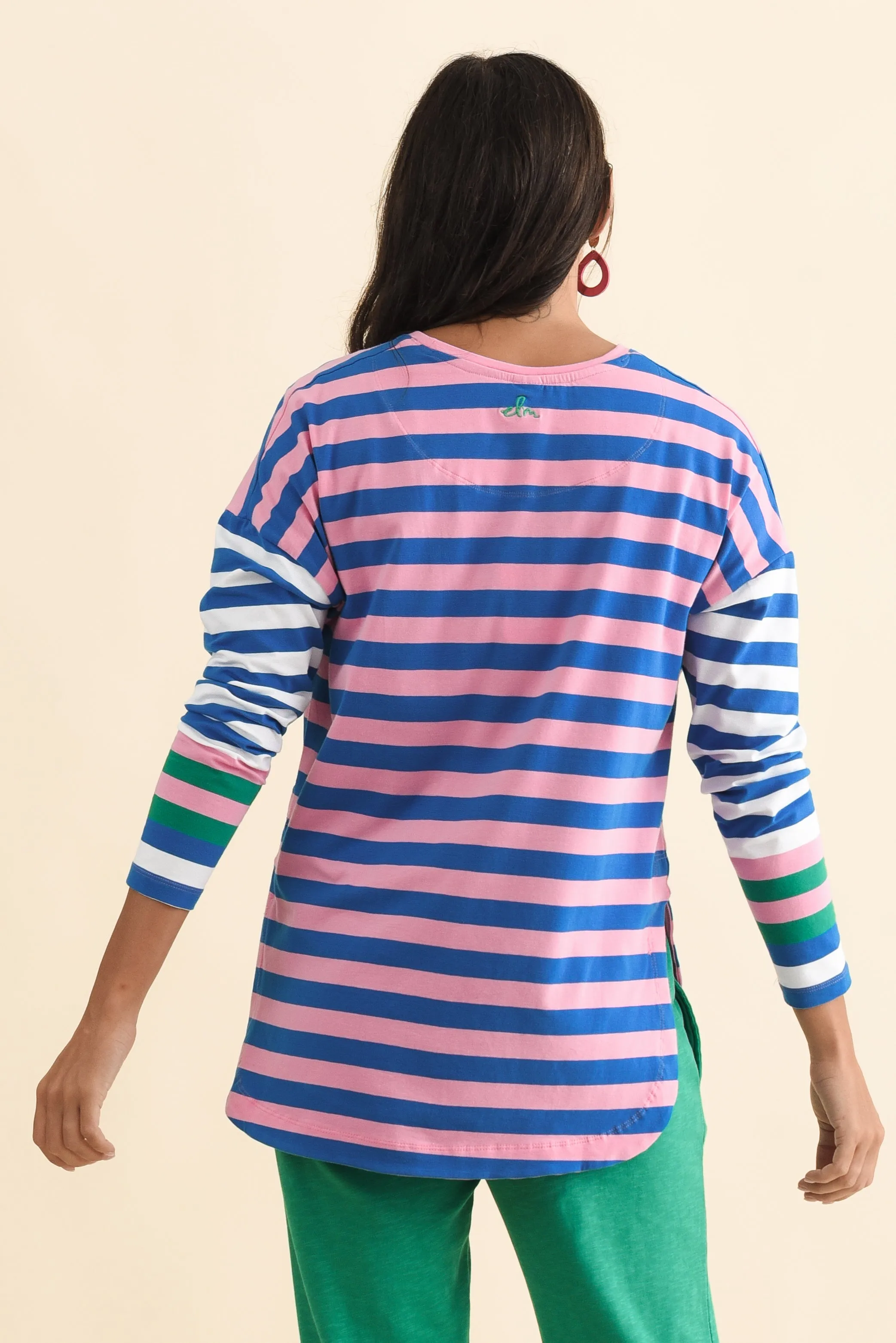 Taffy Blue Stripe Cotton Long Sleeve Tee sold by Blue Bungalow product image thumbnail 4