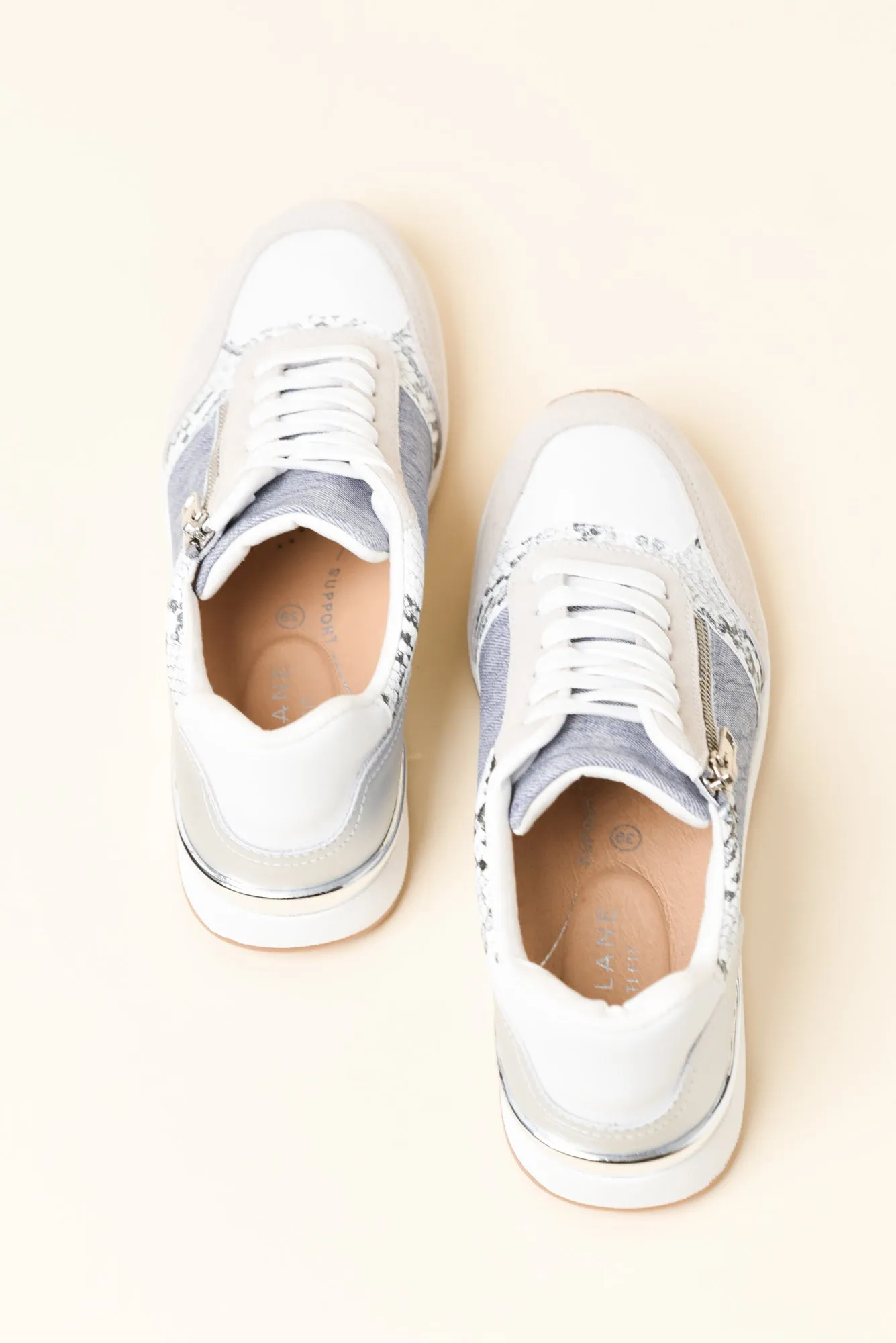 Glebe Denim Multi Leather Zip Sneaker sold by Blue Bungalow product image thumbnail 4