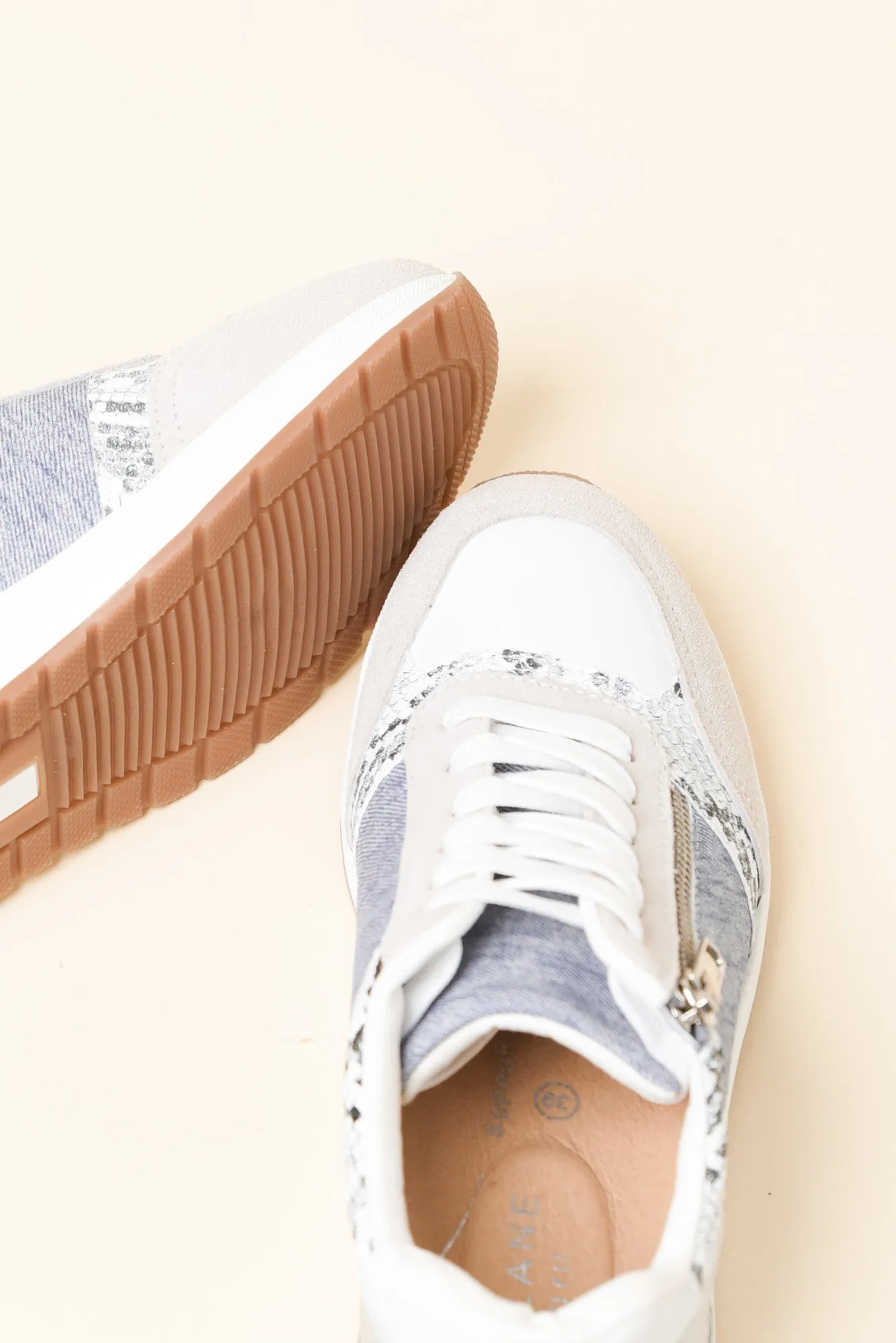 Glebe Denim Multi Leather Zip Sneaker sold by Blue Bungalow product image thumbnail 3