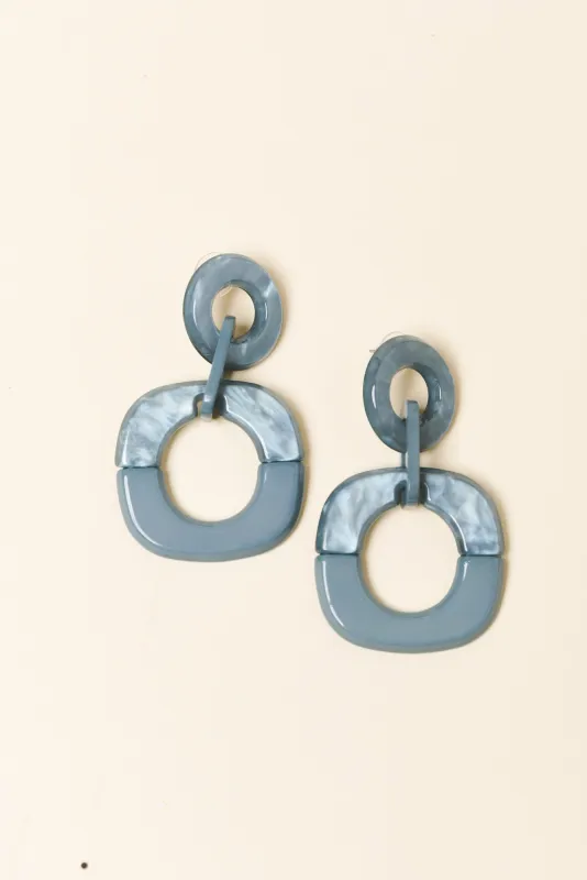 Lydalia Blue Geo Resin Drop Earrings sold by Blue Bungalow