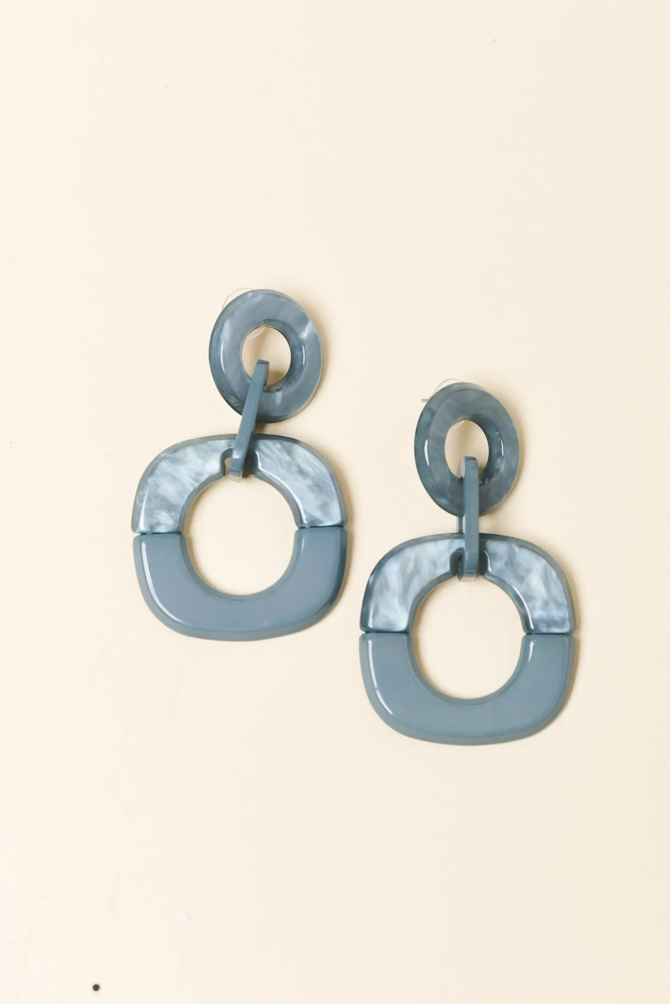 Lydalia Blue Geo Resin Drop Earrings sold by Blue Bungalow