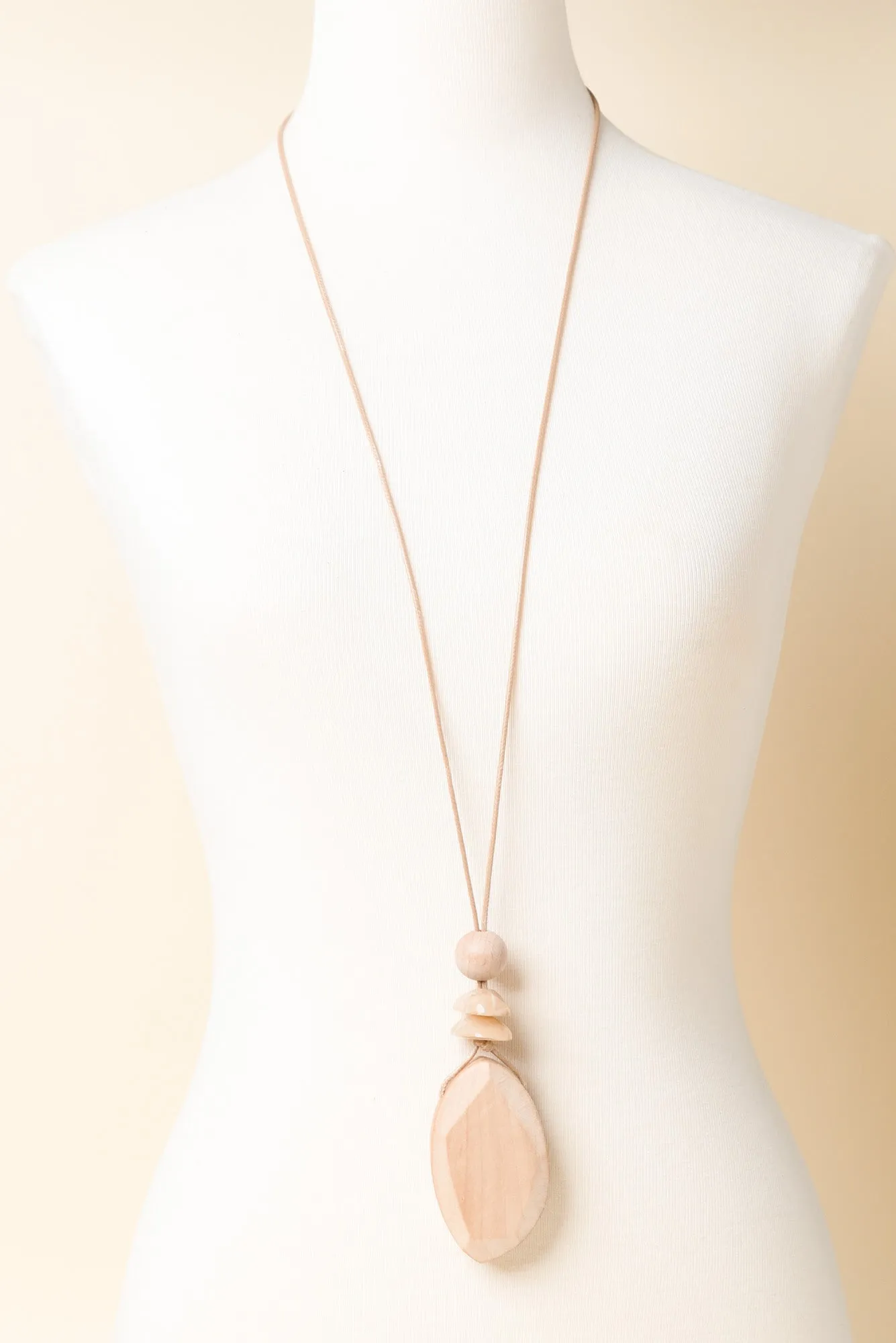 Eleri Natural Wood Pendant Necklace sold by Blue Bungalow product image thumbnail 2