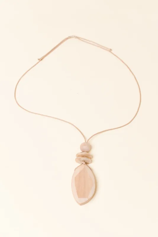 Eleri Natural Wood Pendant Necklace sold by Blue Bungalow