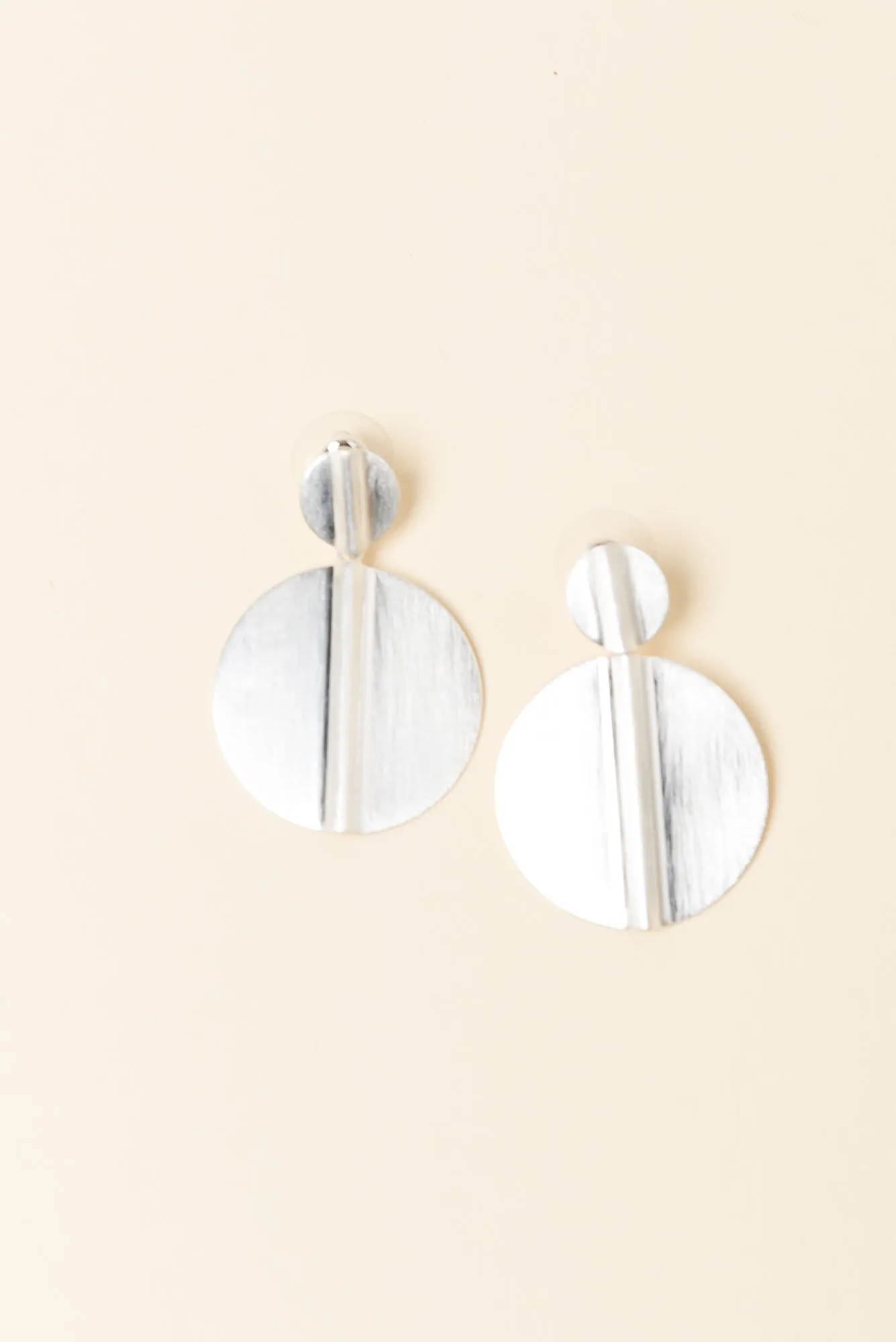 Tito Silver Circle Drop Earrings sold by Blue Bungalow
