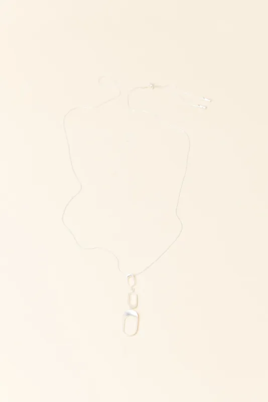 Kalinda Silver Oval Tiered Necklace made by Blue Bungalow