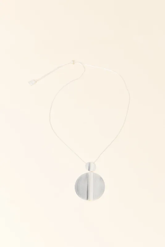 Zarah Silver Disc Necklace made by Blue Bungalow