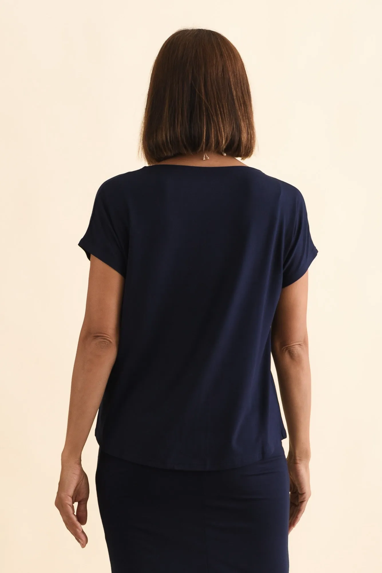 Wilde Navy Bamboo Box Tee sold by Blue Bungalow product image thumbnail 4
