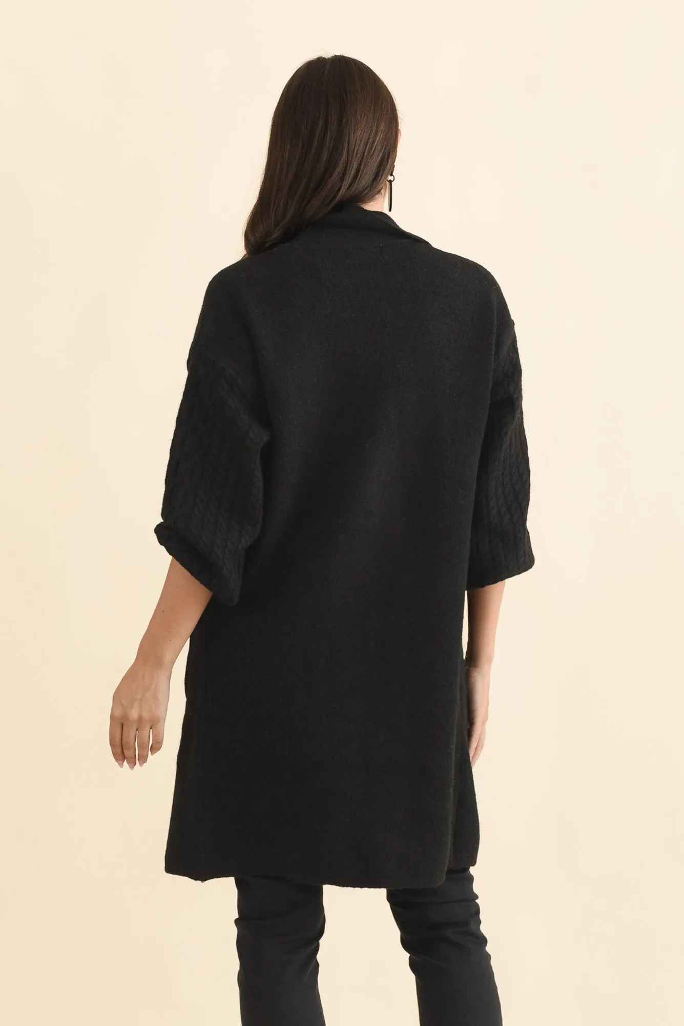 Kayleigh Black Knit Coatigan sold by Blue Bungalow product image thumbnail 4
