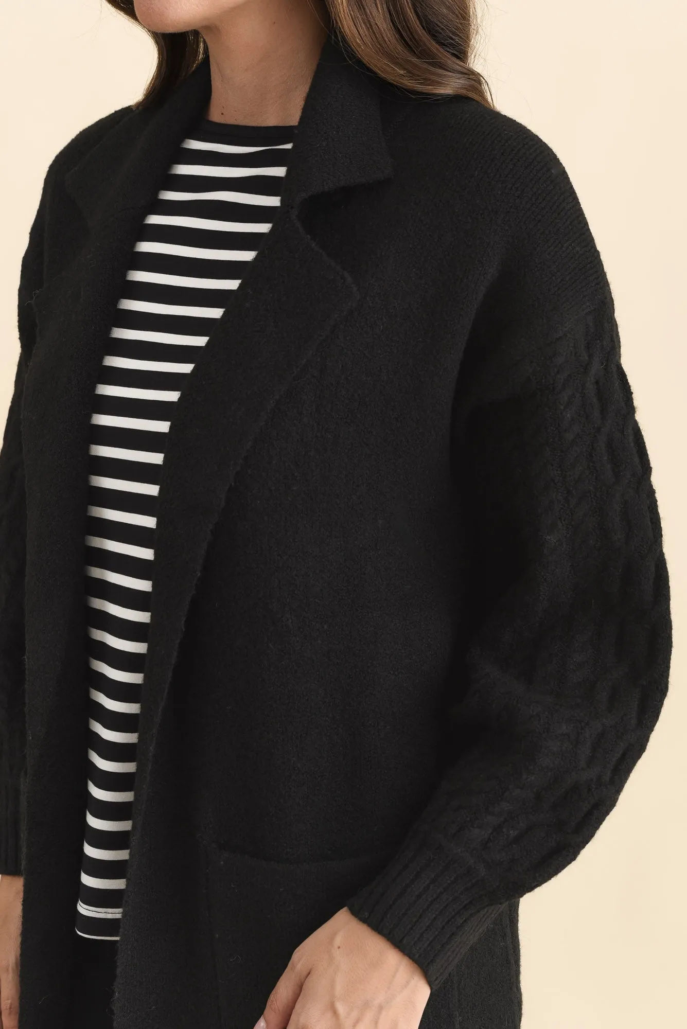 Kayleigh Black Knit Coatigan sold by Blue Bungalow product image thumbnail 5