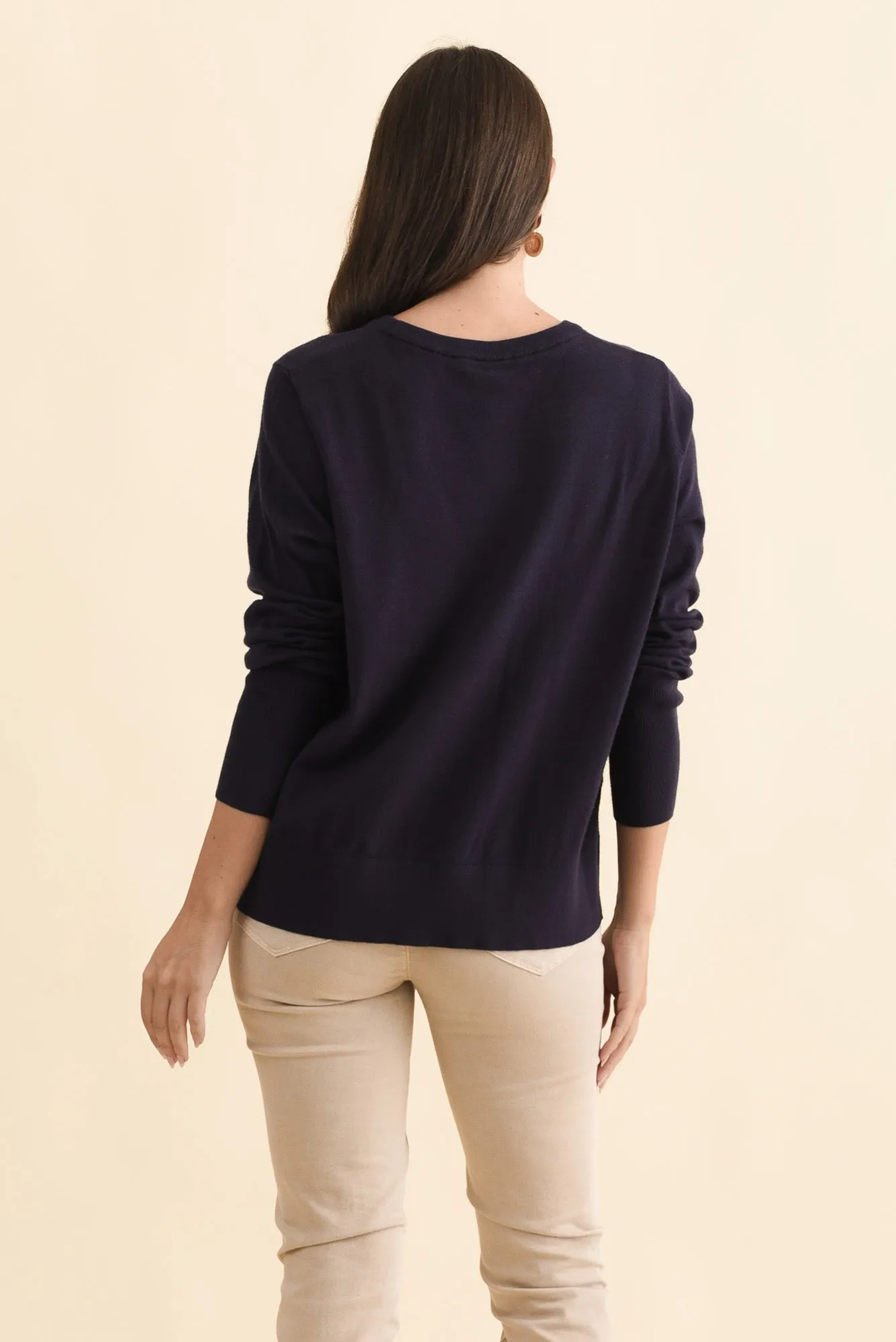 Sunny Navy Long Sleeve Knit Top sold by Blue Bungalow product image thumbnail 4