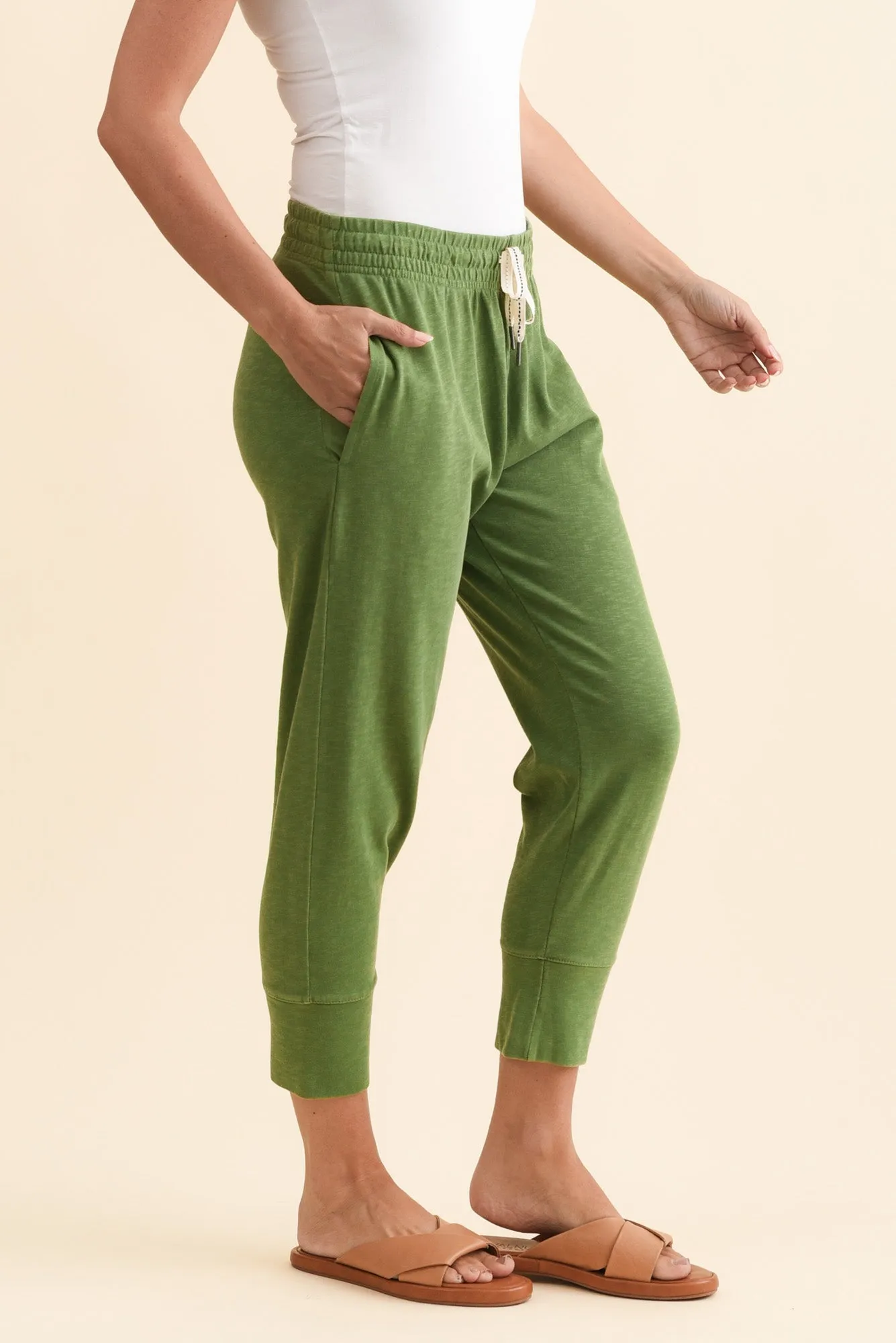 Fundamental Brunch Olive Cotton Sweatpants sold by Blue Bungalow product image thumbnail 3