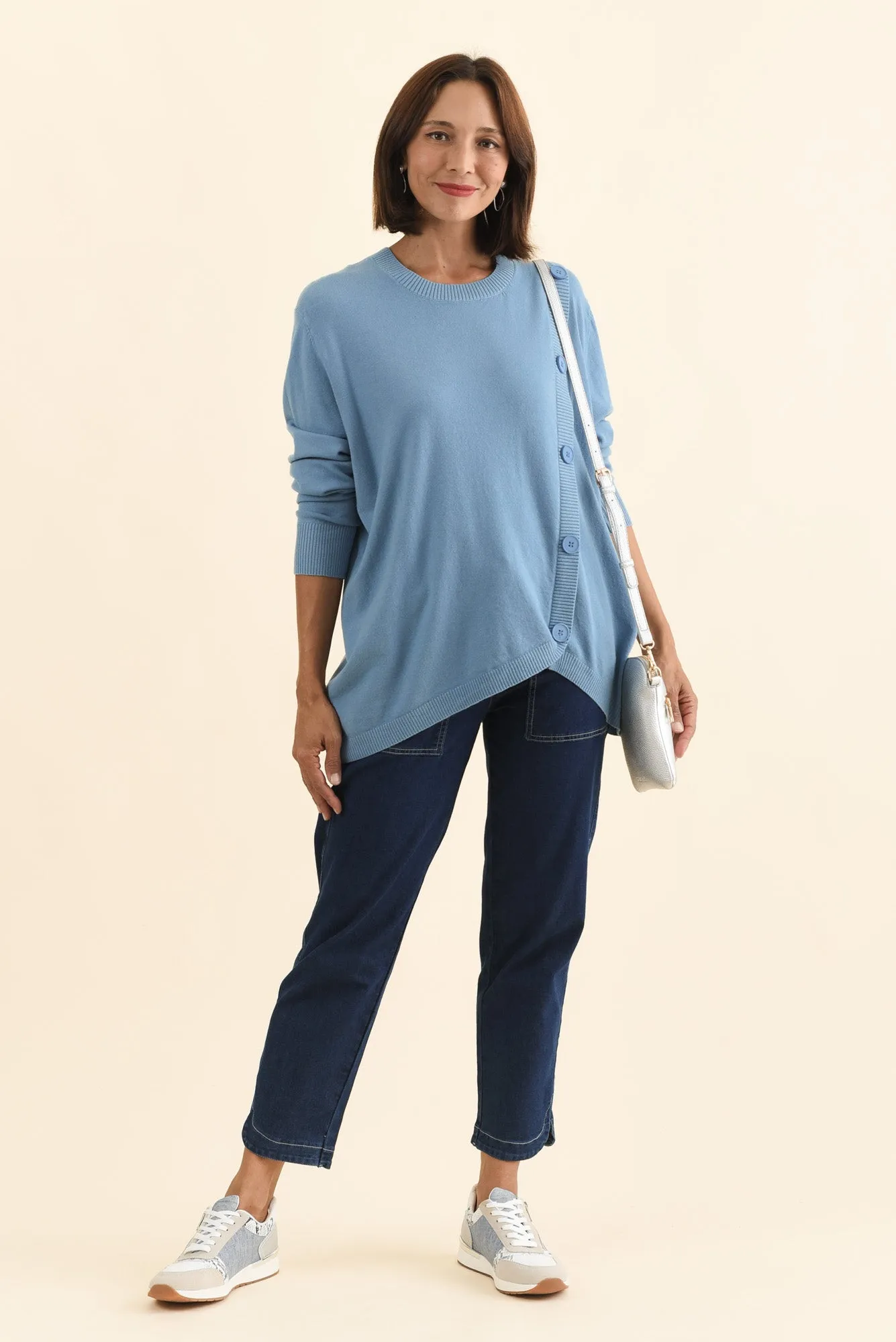 Dianne Blue Button Knit Jumper sold by Blue Bungalow product image thumbnail 2