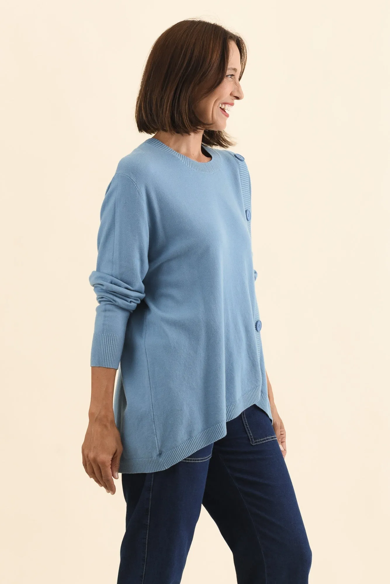 Dianne Blue Button Knit Jumper sold by Blue Bungalow product image thumbnail 3