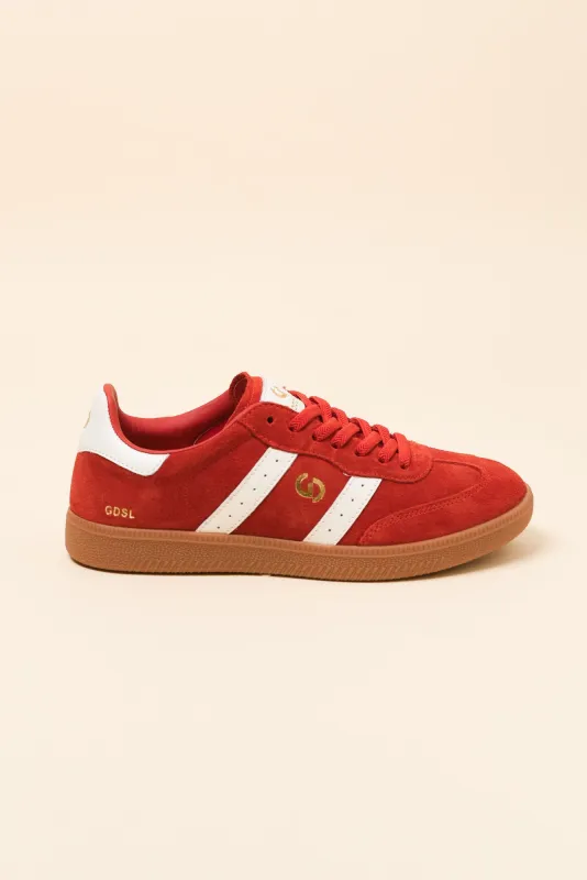 Parallel Red Contrast Suede Sneaker made by Blue Bungalow