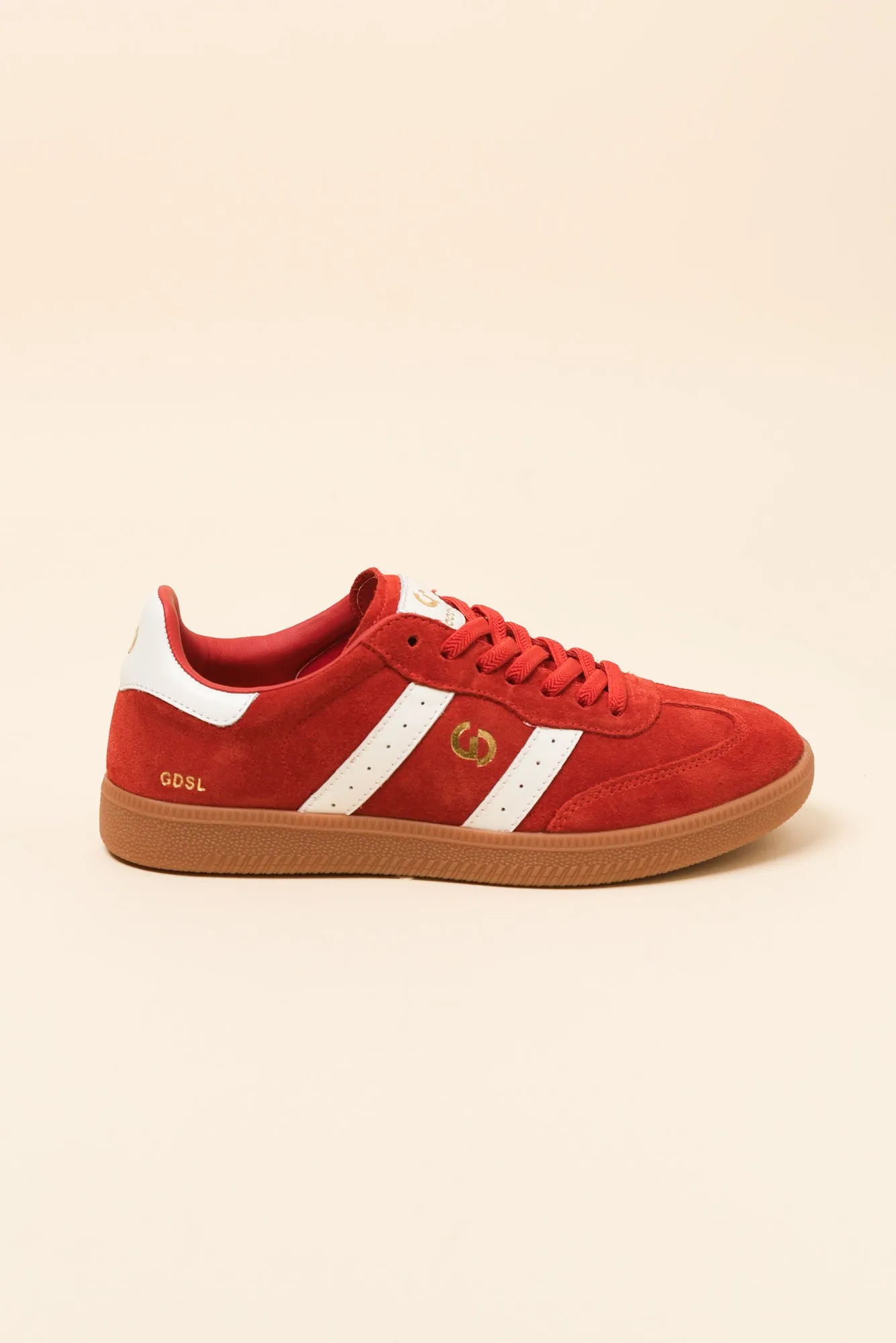 Parallel Red Contrast Suede Sneaker sold by Blue Bungalow