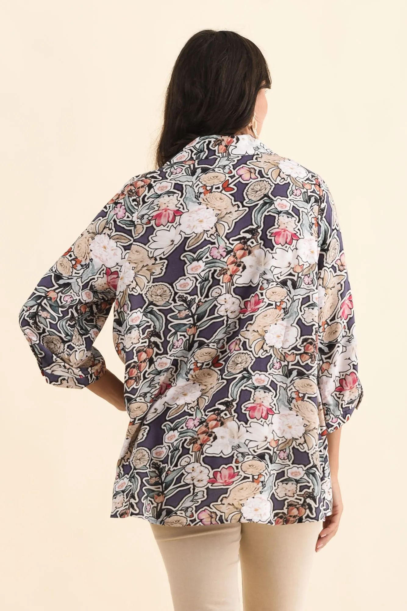 Shanae Navy Garden Collared Shirt sold by Blue Bungalow product image thumbnail 4