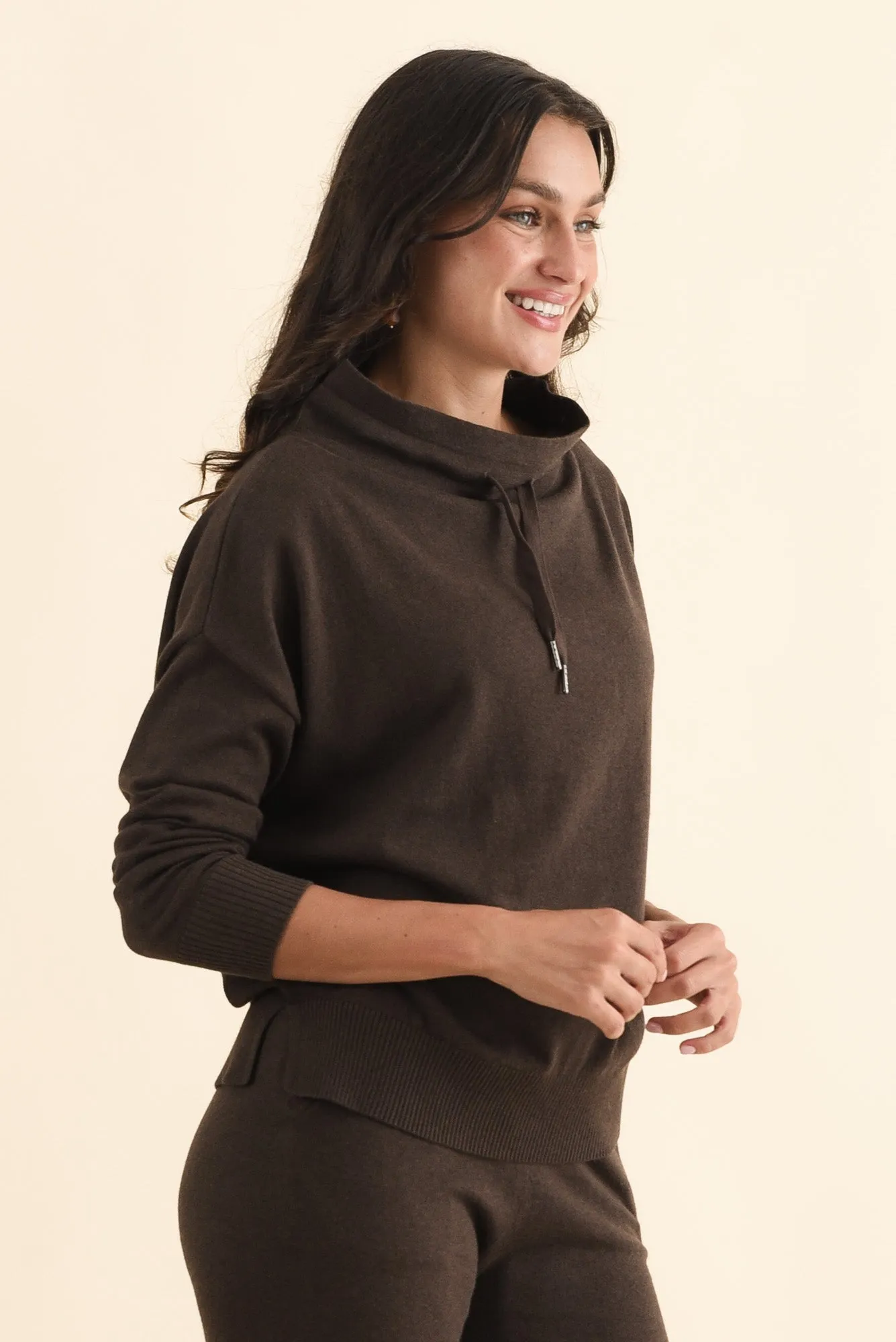 Rowan Chocolate Cotton Cashmere Knit Jumper sold by Blue Bungalow product image thumbnail 3