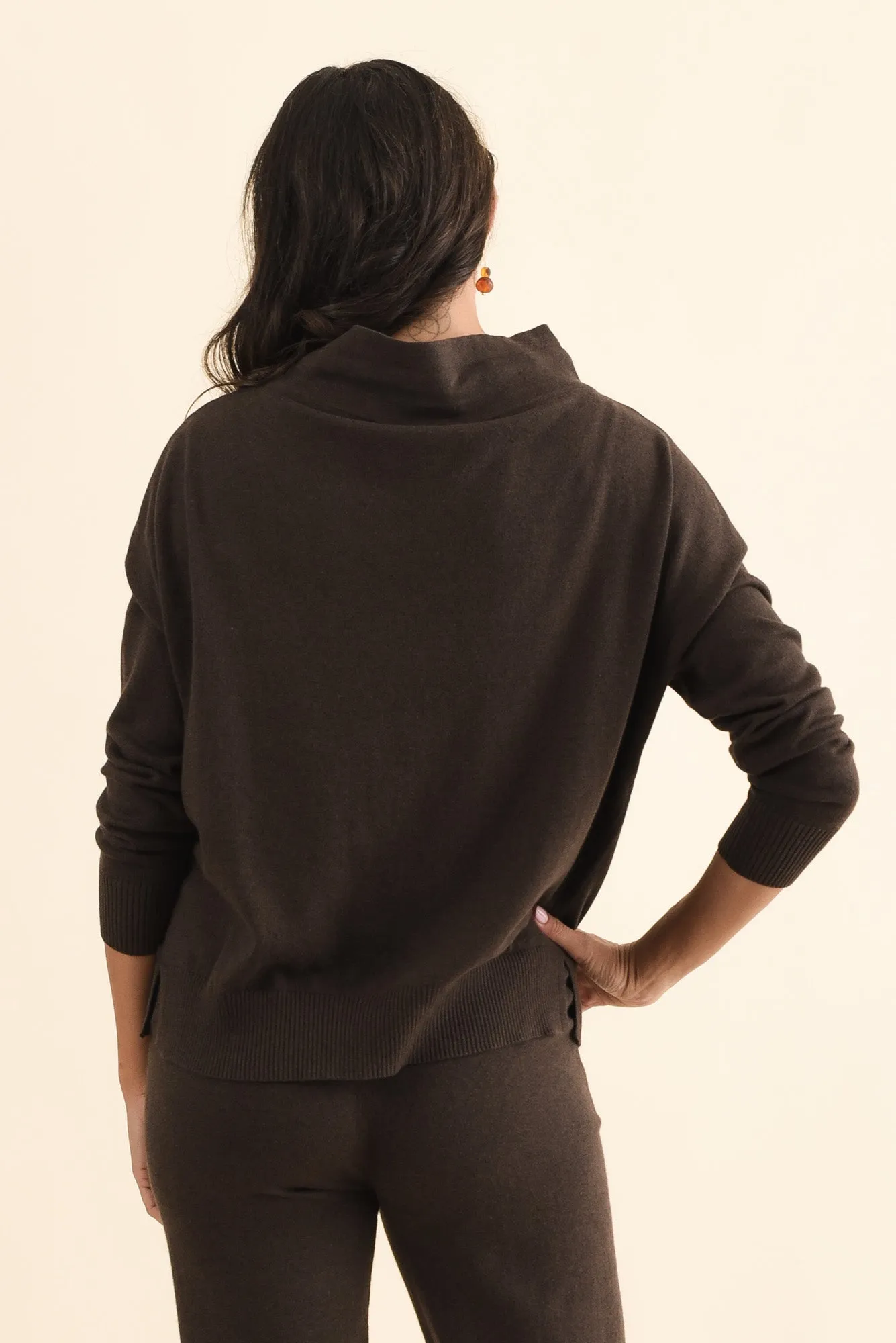 Rowan Chocolate Cotton Cashmere Knit Jumper sold by Blue Bungalow product image thumbnail 4