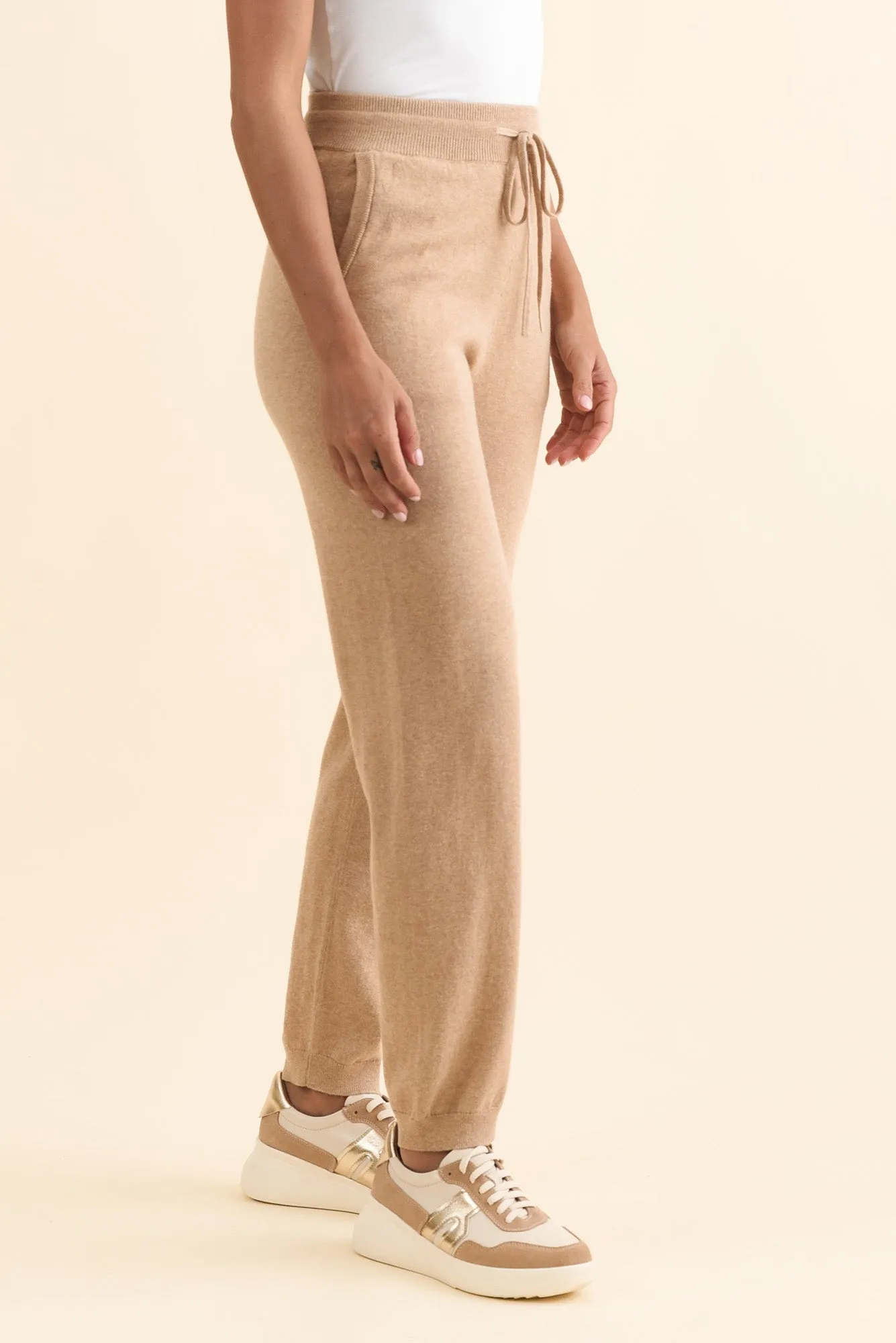 Rowan Cream Cotton Cashmere Knit Pants sold by Blue Bungalow product image thumbnail 3