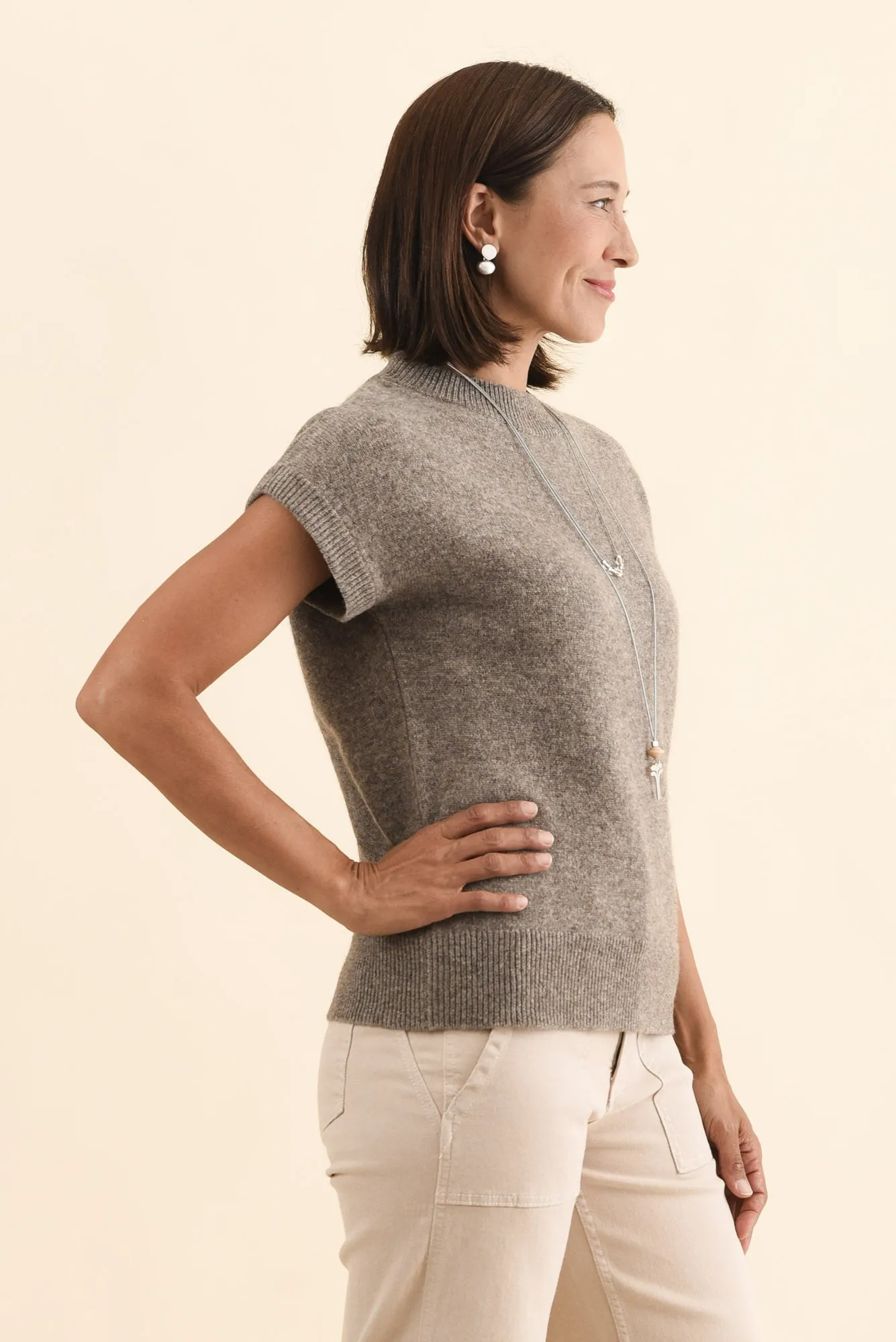 Astor Grey Yak Wool Knit Top sold by Blue Bungalow product image thumbnail 3