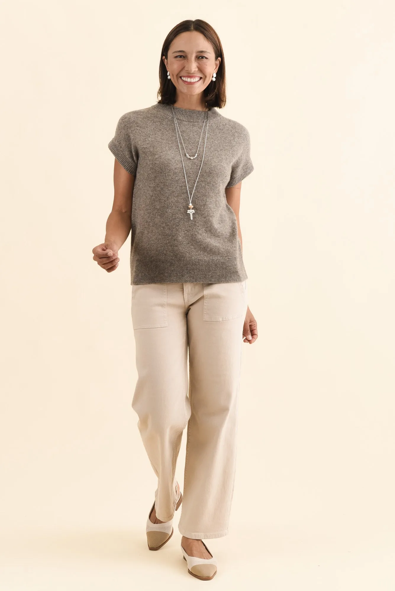 Astor Grey Yak Wool Knit Top sold by Blue Bungalow product image thumbnail 2