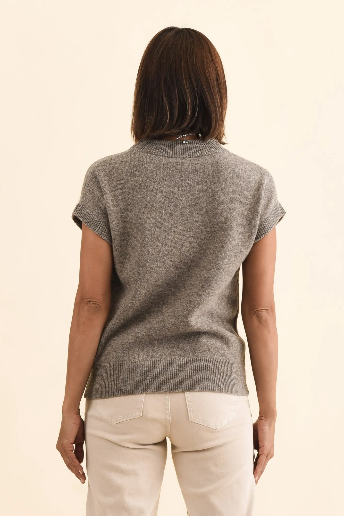 Astor Grey Yak Wool Knit Top sold by Blue Bungalow product image thumbnail 4