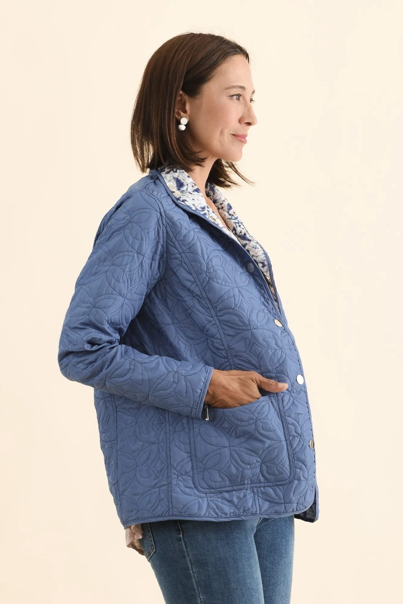 Stefan Blue Paisley Embroidered Button Jacket sold by Blue Bungalow product image thumbnail 4