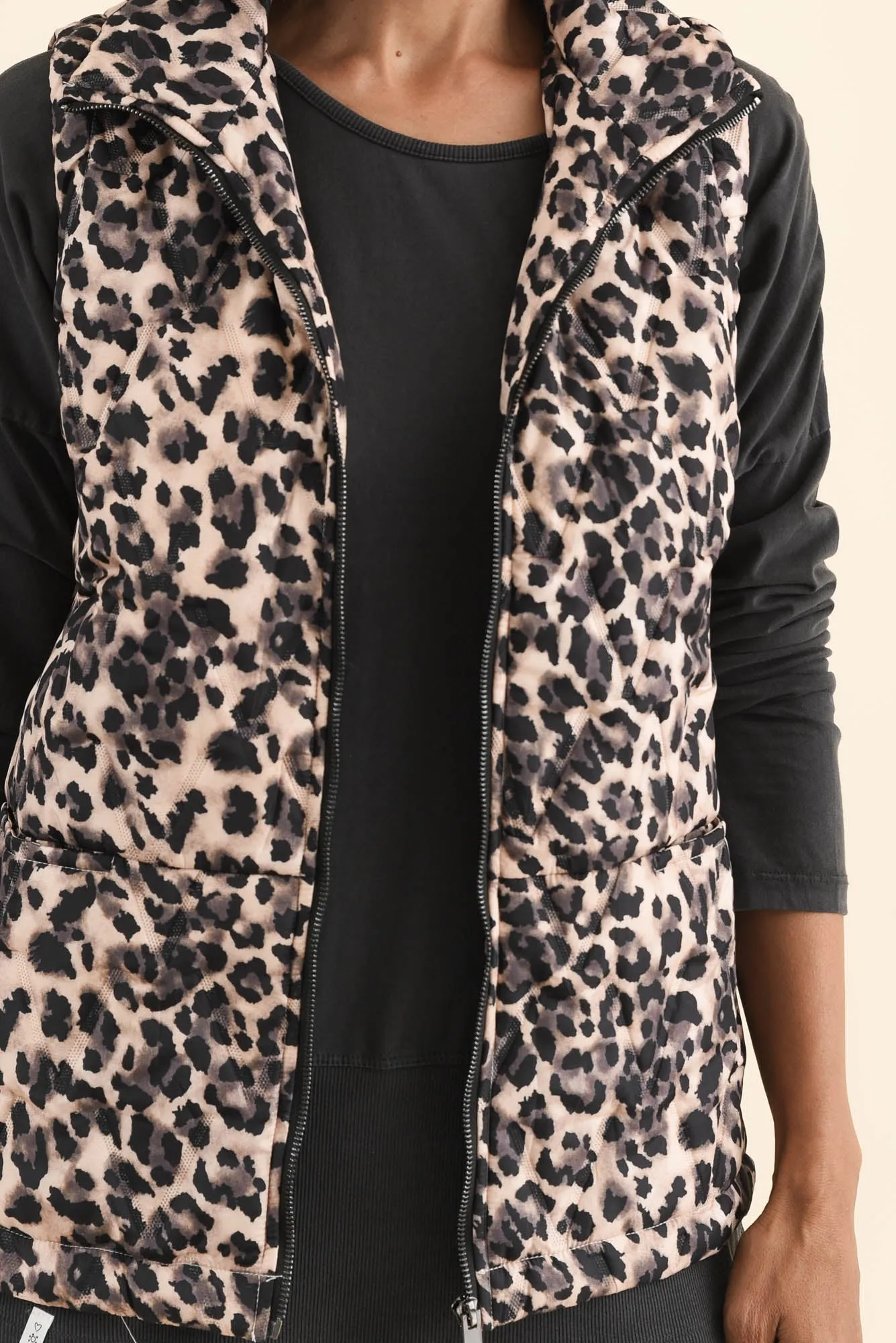 Johnny Brown Leopard Puffer Vest sold by Blue Bungalow product image thumbnail 5