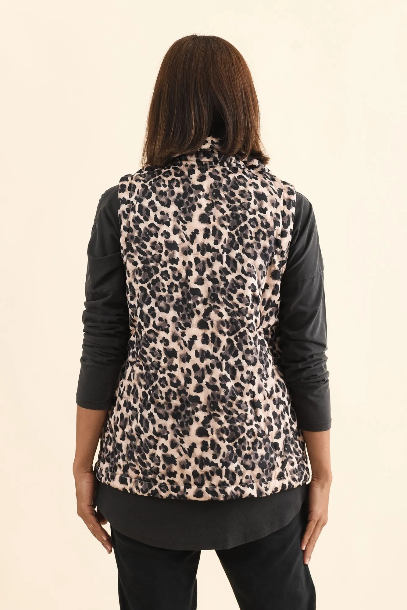 Johnny Brown Leopard Puffer Vest sold by Blue Bungalow product image thumbnail 4