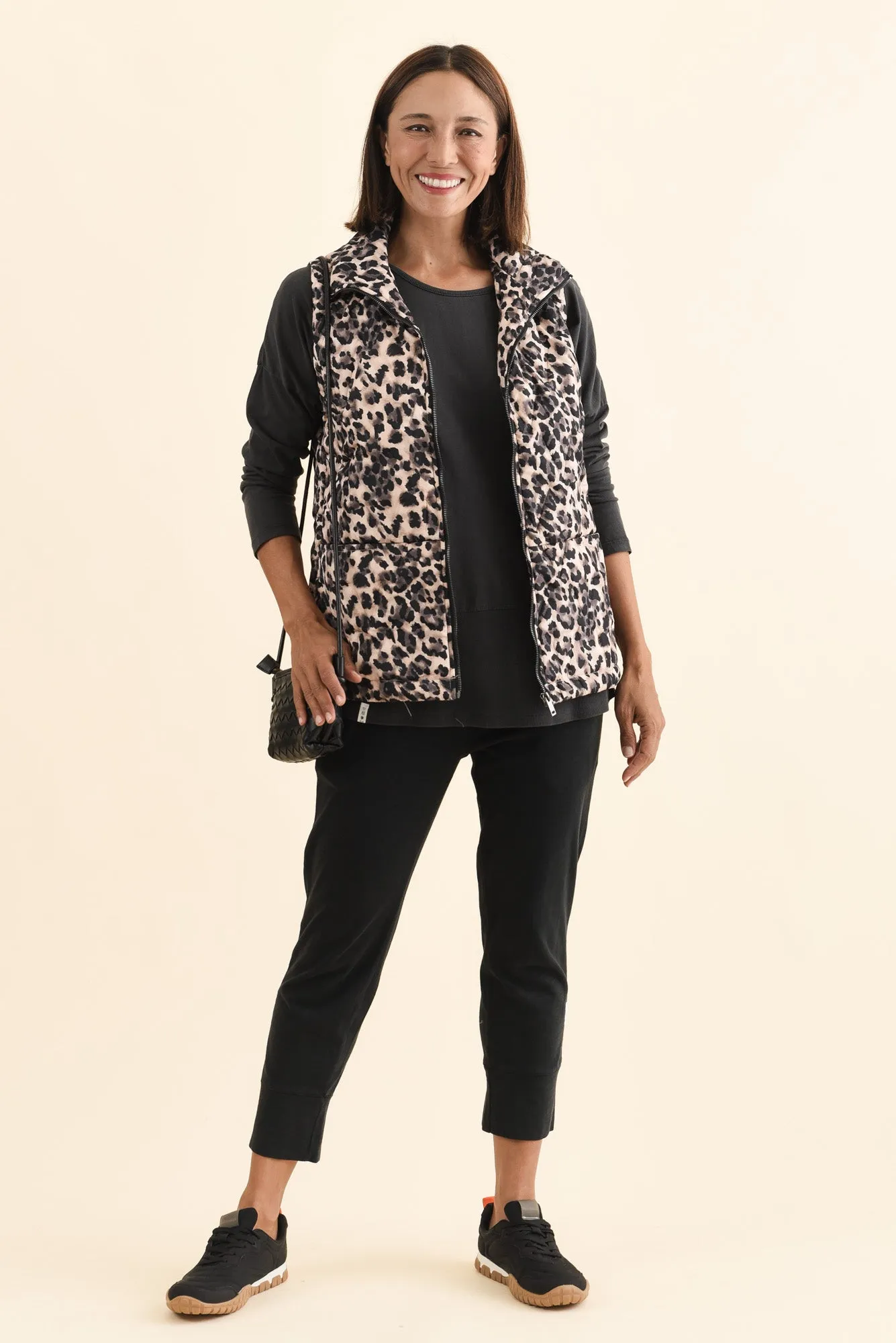 Johnny Brown Leopard Puffer Vest sold by Blue Bungalow product image thumbnail 2