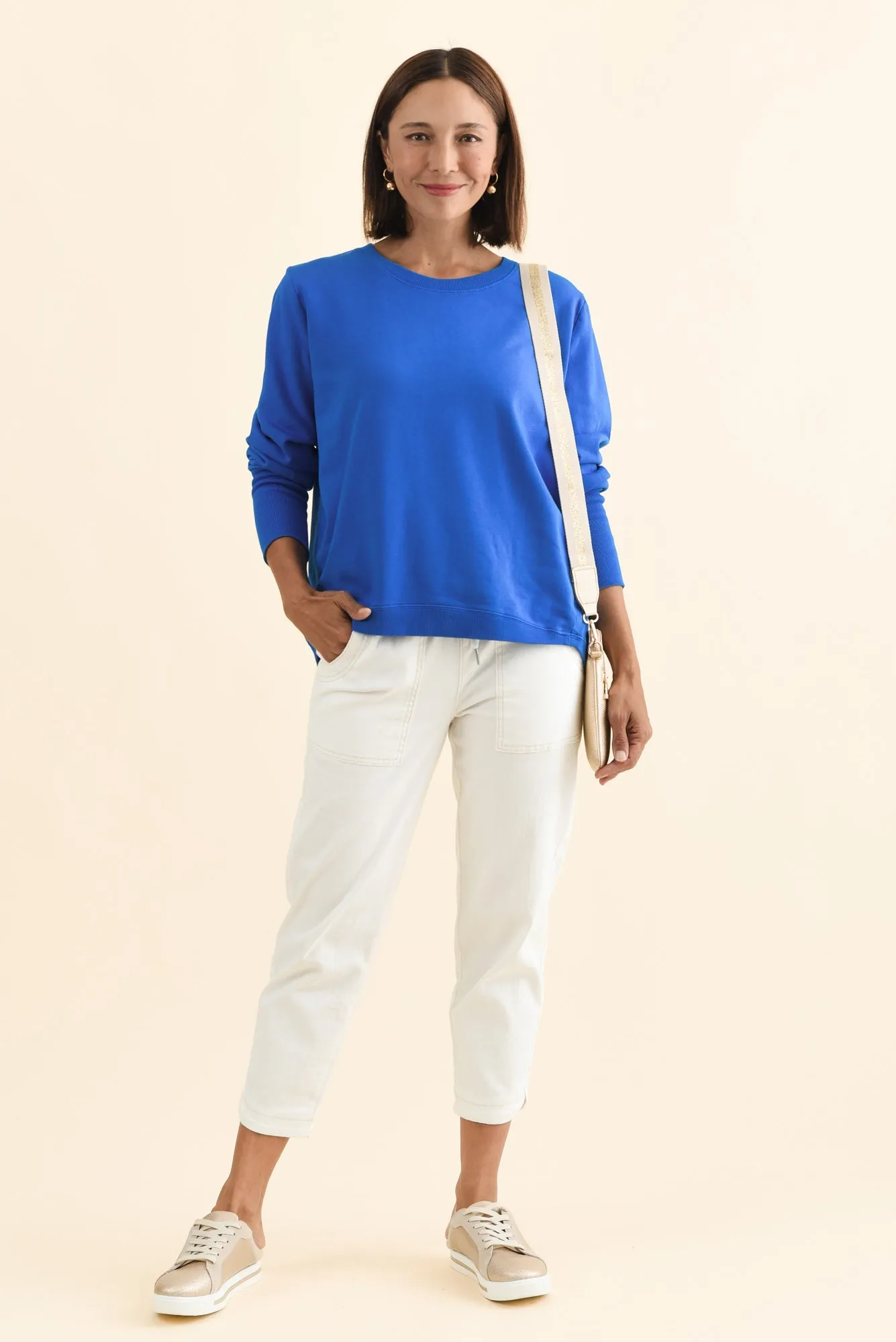 Divine Cobalt Cotton Crew Sweatshirt sold by Blue Bungalow product image thumbnail 2