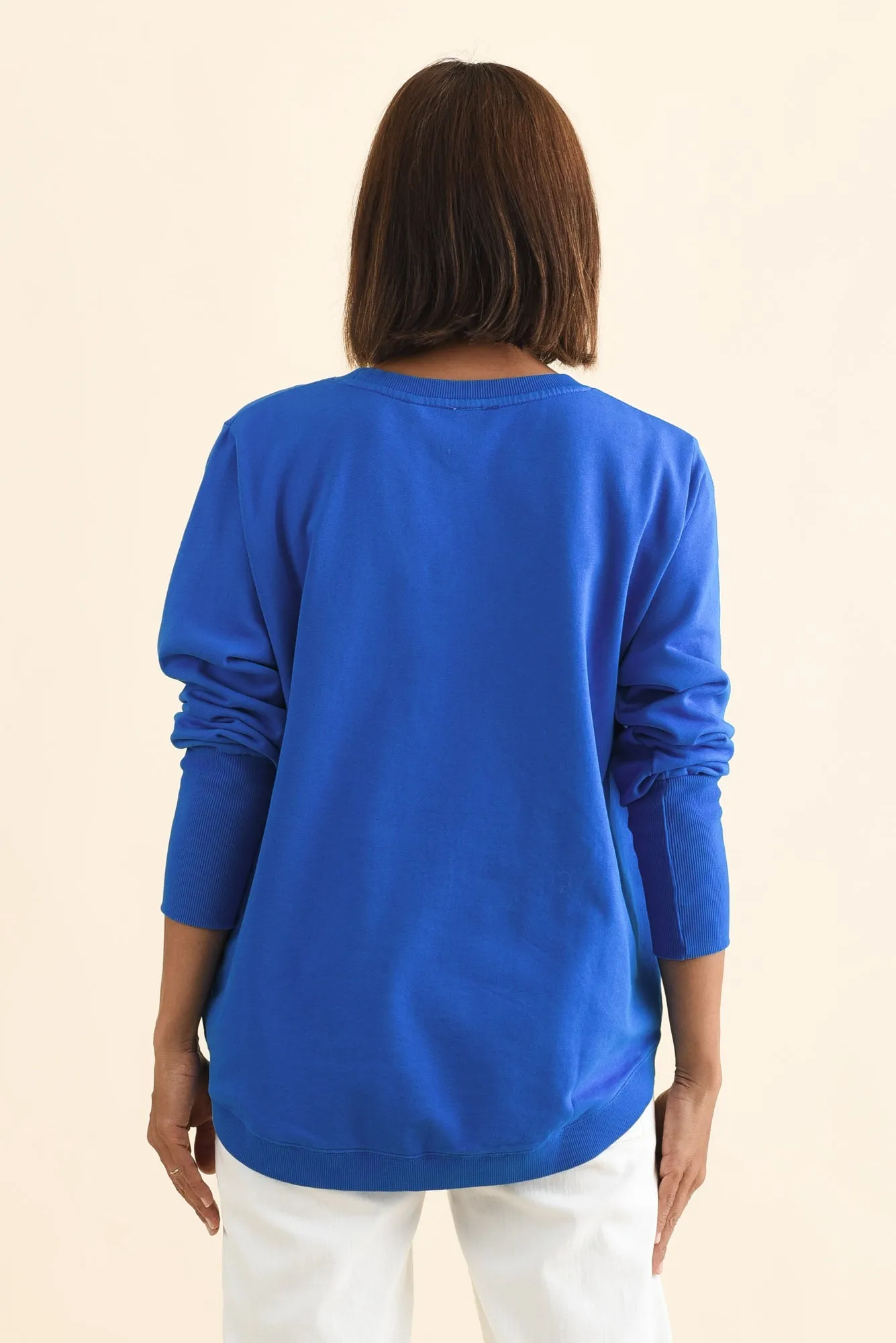 Divine Cobalt Cotton Crew Sweatshirt sold by Blue Bungalow product image thumbnail 4