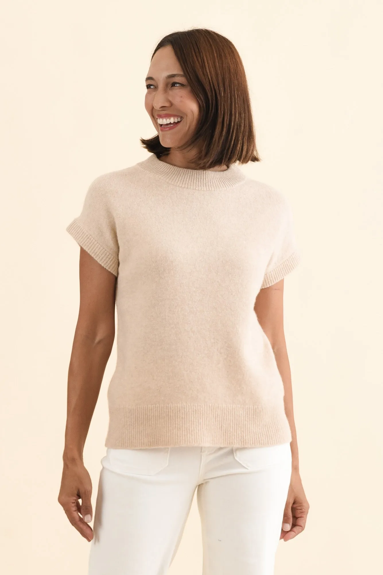 Astor Cream Yak Wool Knit Top sold by Blue Bungalow