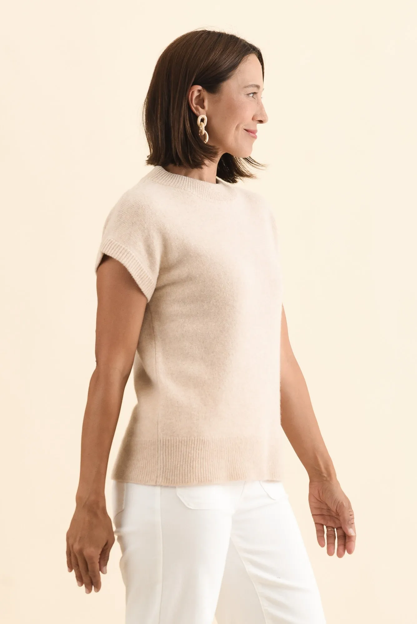 Astor Cream Yak Wool Knit Top sold by Blue Bungalow product image thumbnail 3