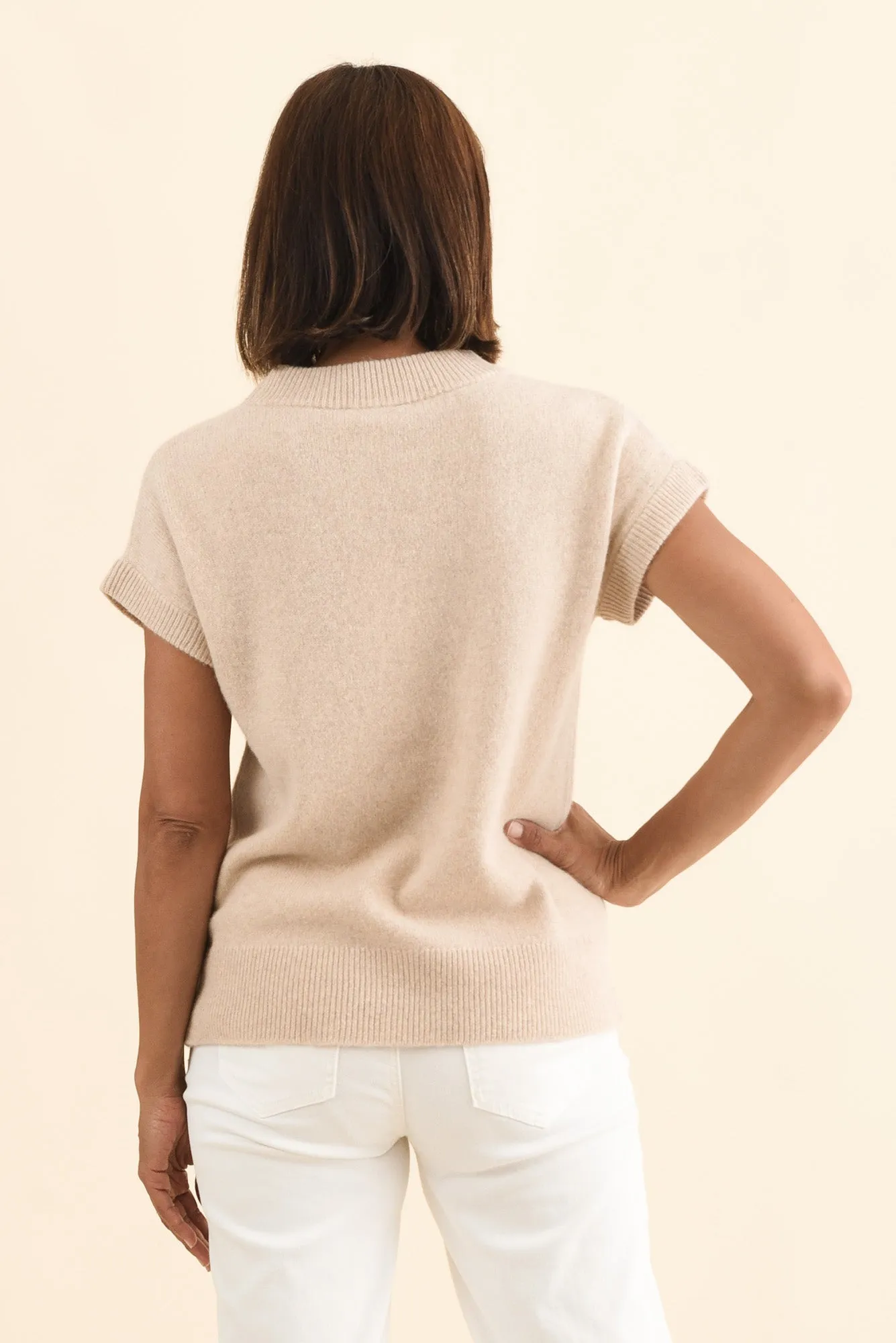 Astor Cream Yak Wool Knit Top sold by Blue Bungalow product image thumbnail 4