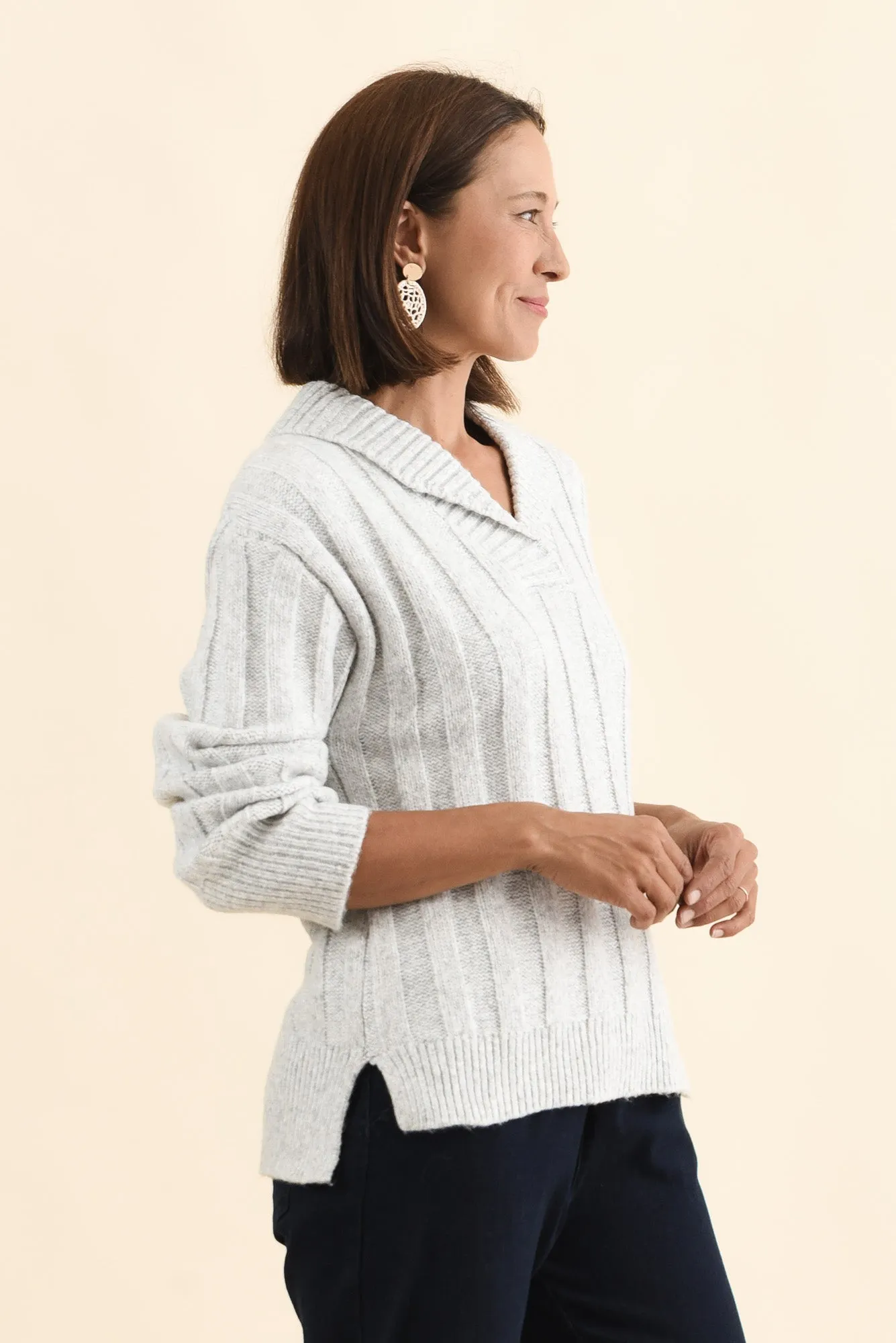 Guy Grey Collared Knit Jumper sold by Blue Bungalow product image thumbnail 3