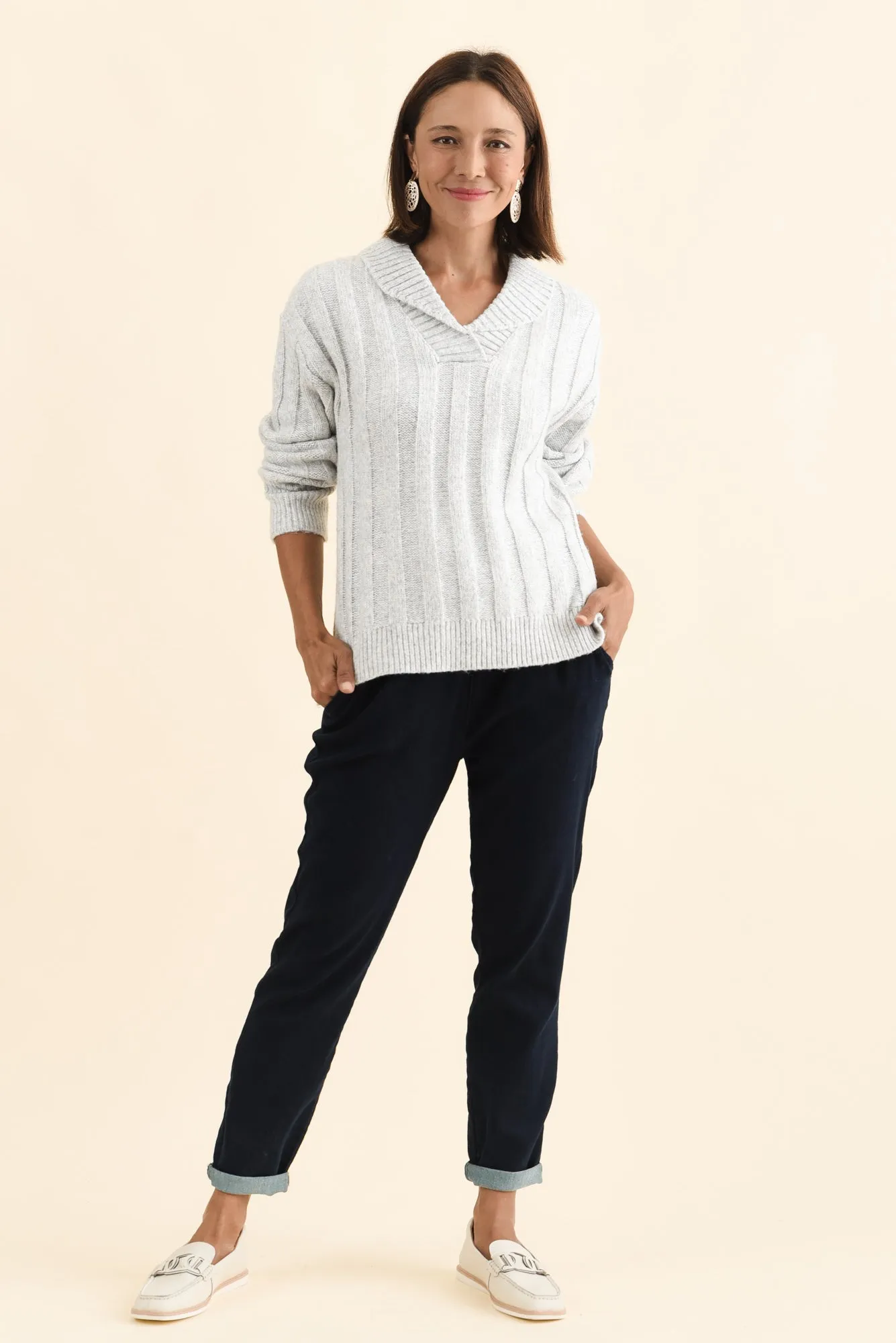 Guy Grey Collared Knit Jumper sold by Blue Bungalow product image thumbnail 2