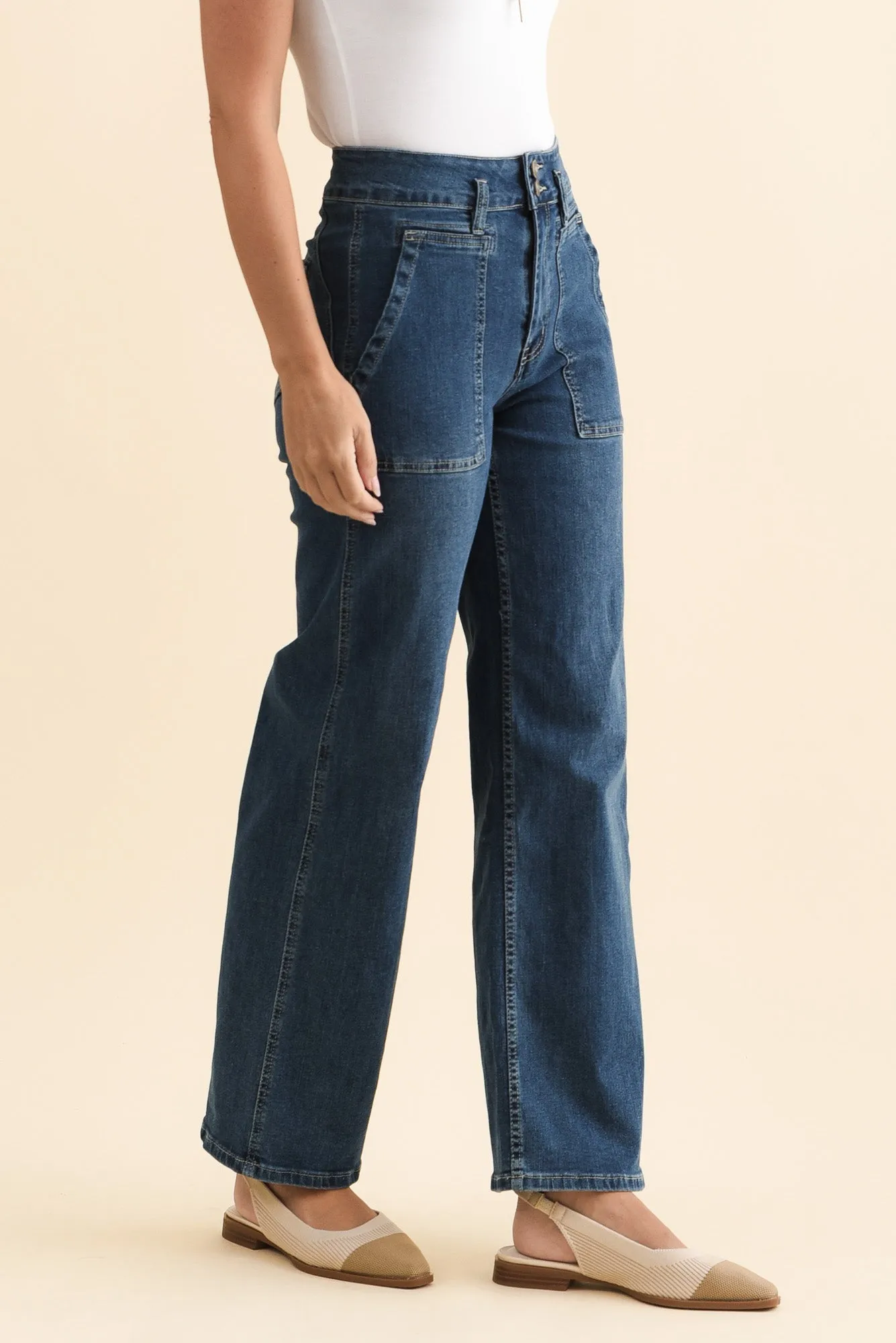 Orwell Blue Straight Leg Jeans sold by Blue Bungalow product image thumbnail 4