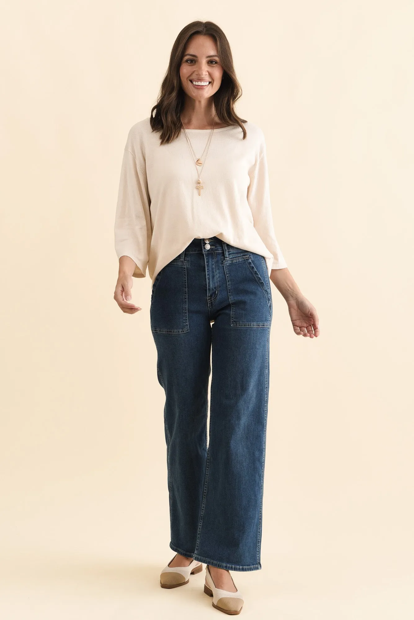 Orwell Blue Straight Leg Jeans sold by Blue Bungalow product image thumbnail 3