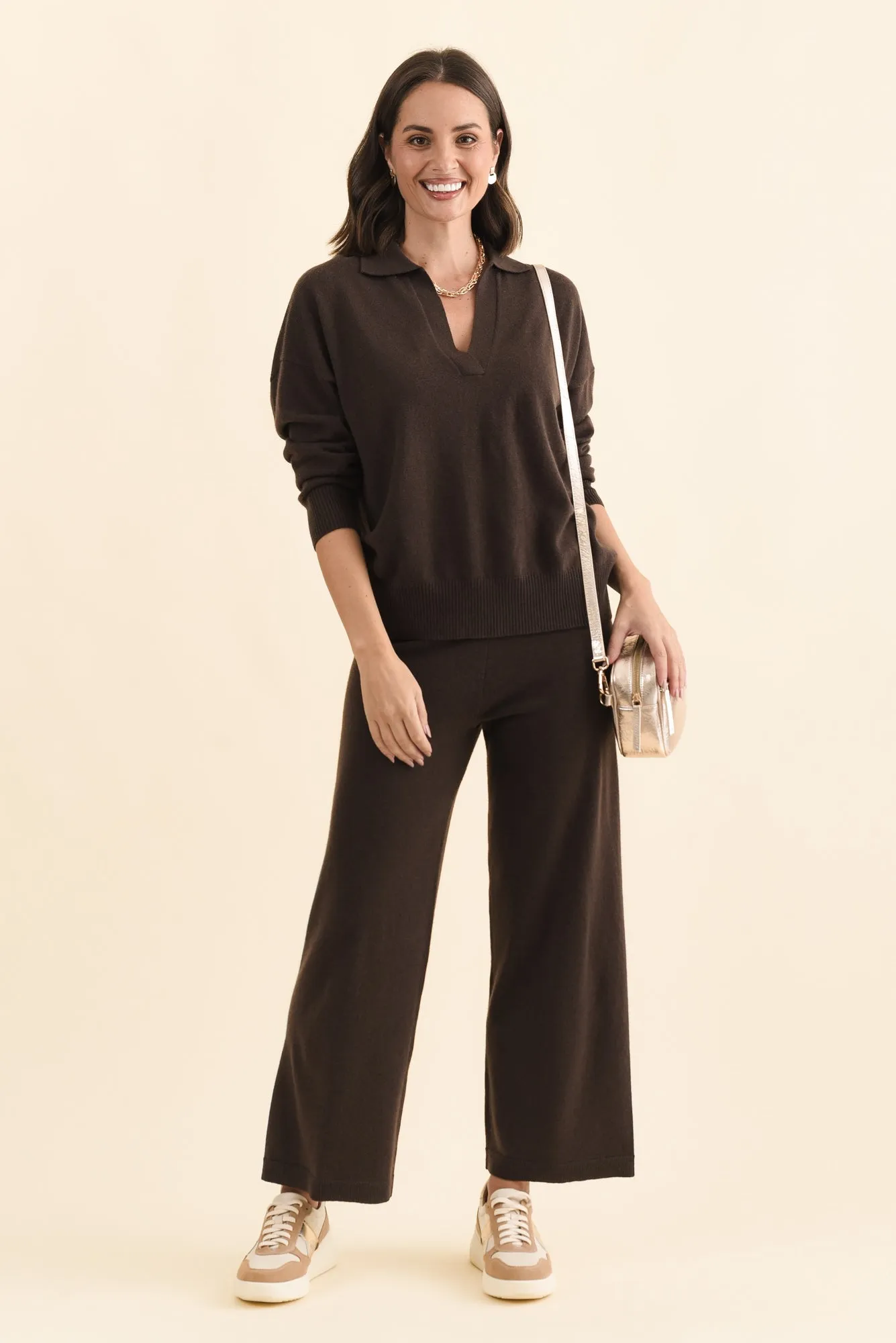 Camila Chocolate Wool Cashmere Jumper sold by Blue Bungalow product image thumbnail 2