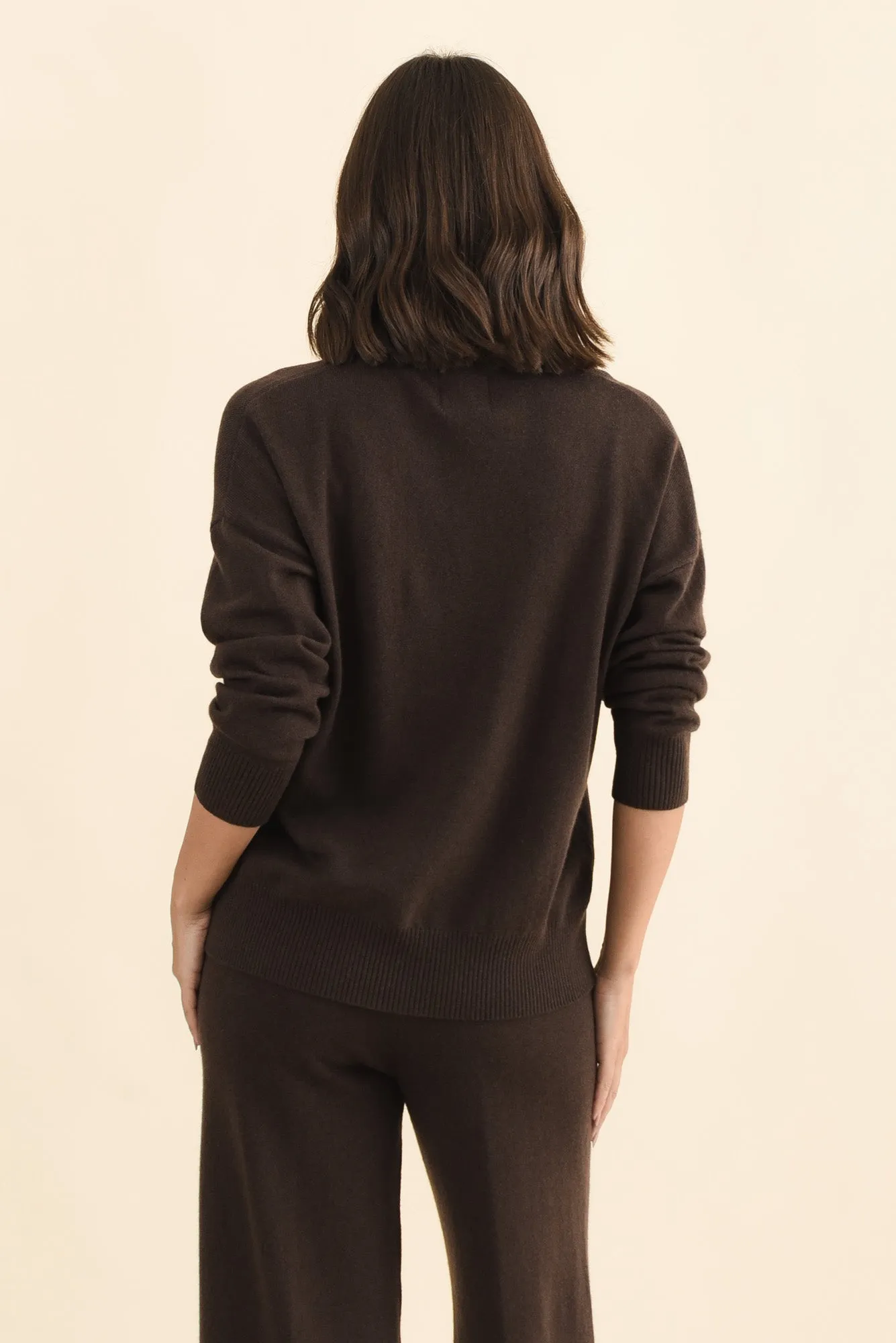 Camila Chocolate Wool Cashmere Jumper sold by Blue Bungalow product image thumbnail 4