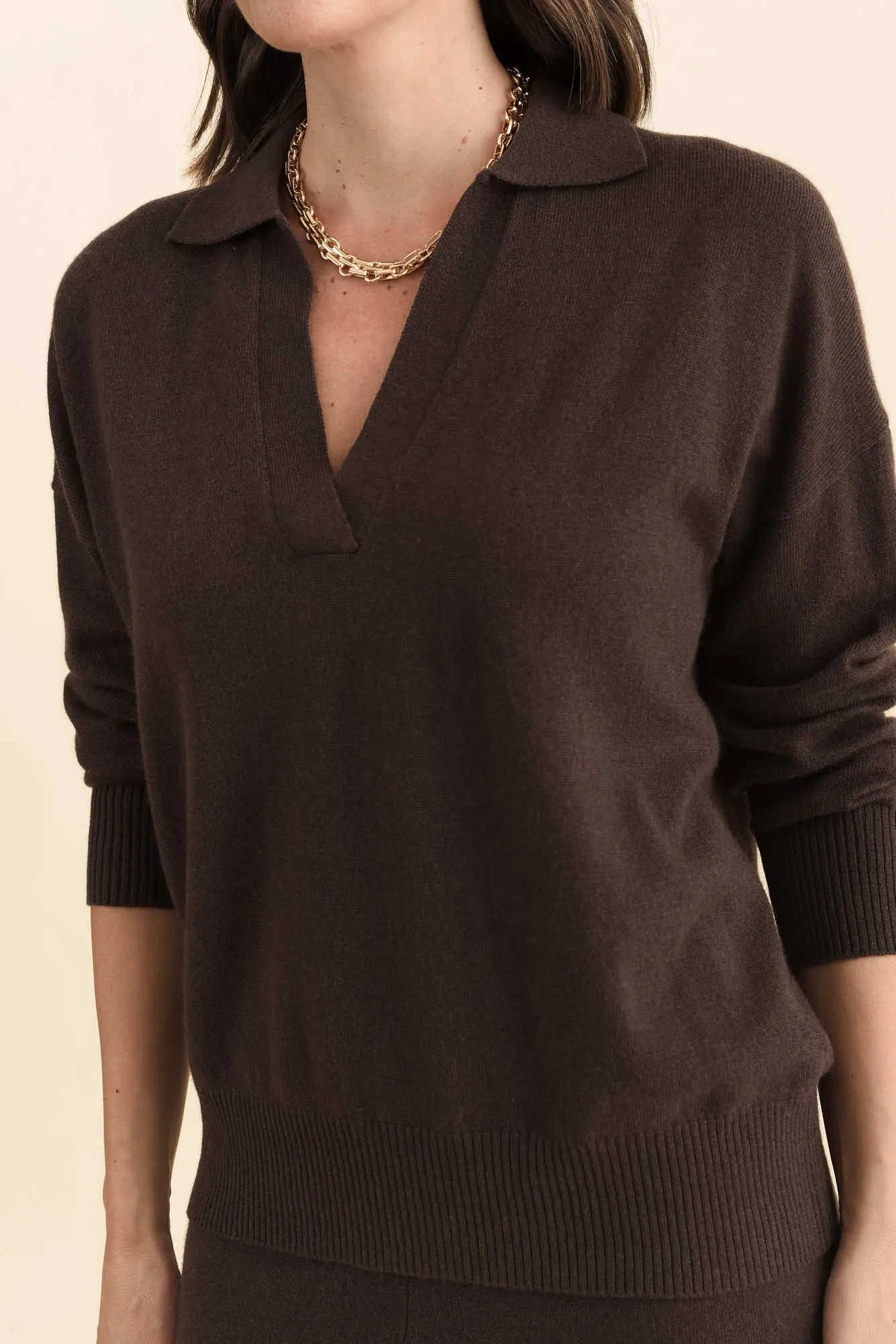 Camila Chocolate Wool Cashmere Jumper sold by Blue Bungalow product image thumbnail 5
