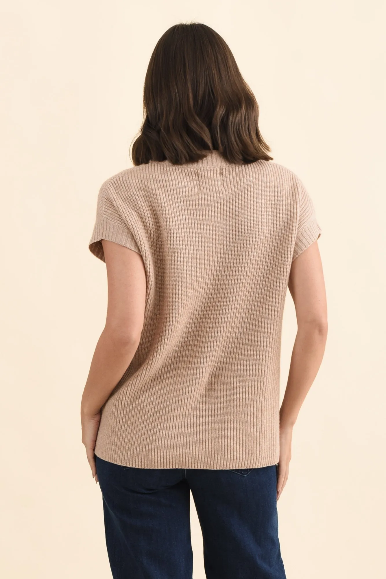 Joyce Beige Wool Cashmere Tee sold by Blue Bungalow product image thumbnail 4