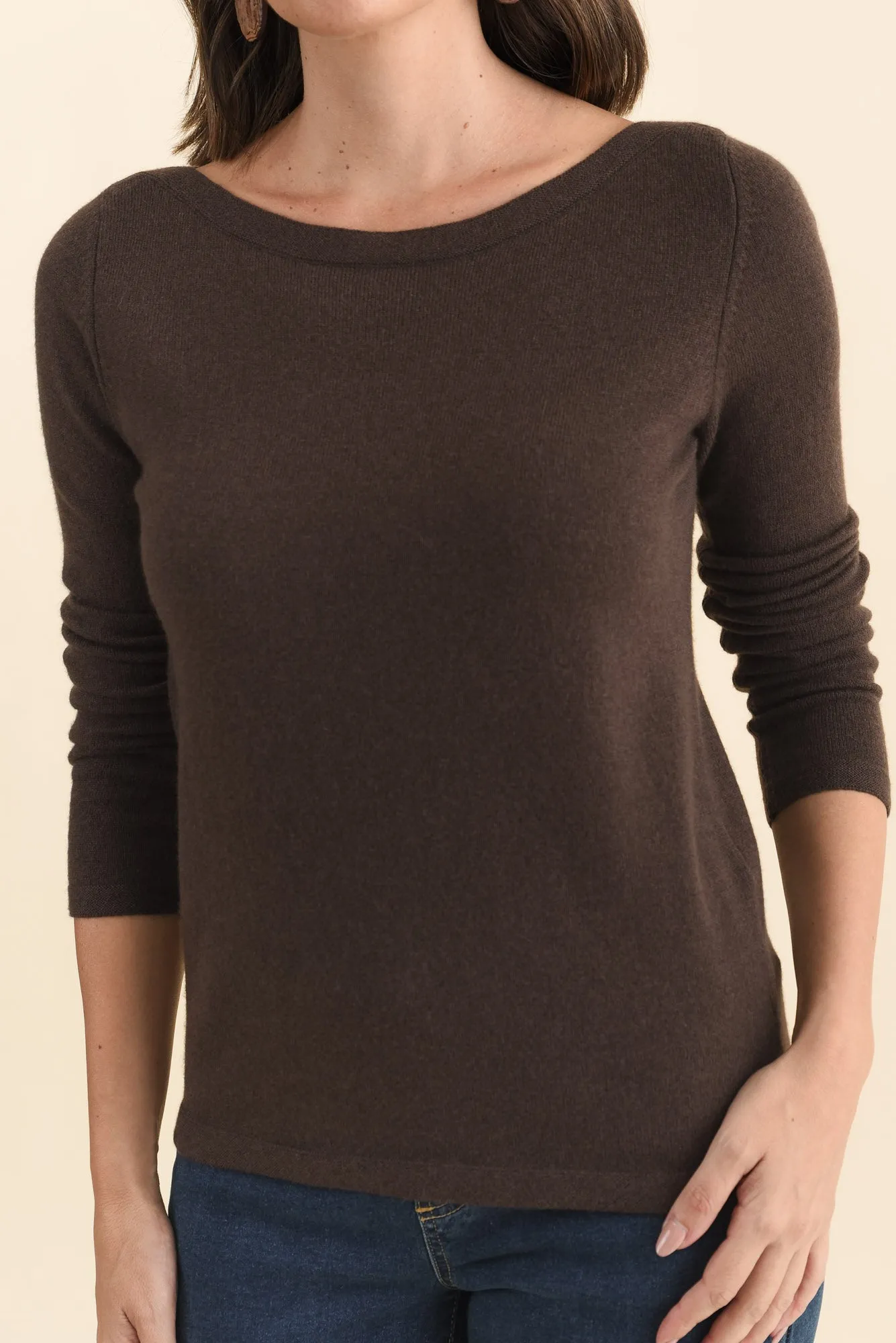 Valery Chocolate Wool Cashmere Jumper sold by Blue Bungalow product image thumbnail 5