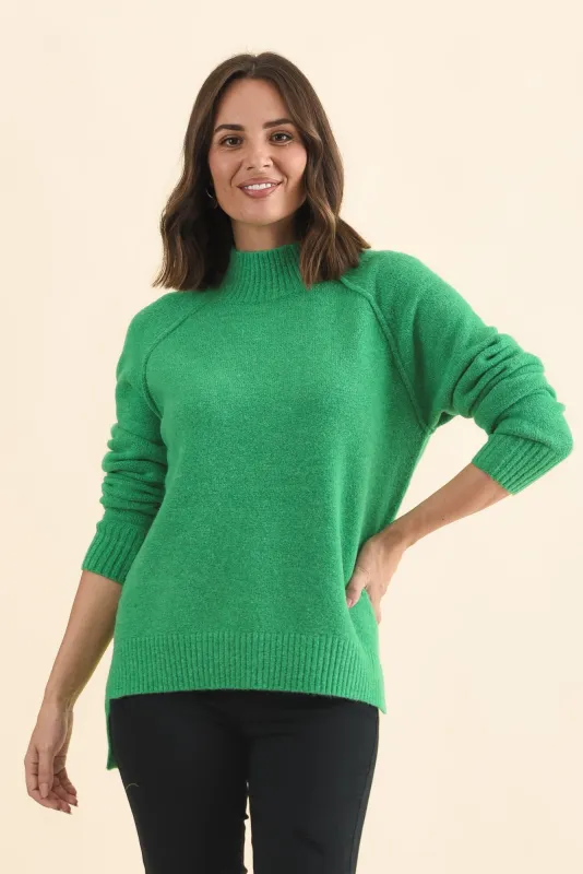 Finn Green Knit Jumper made by Blue Bungalow
