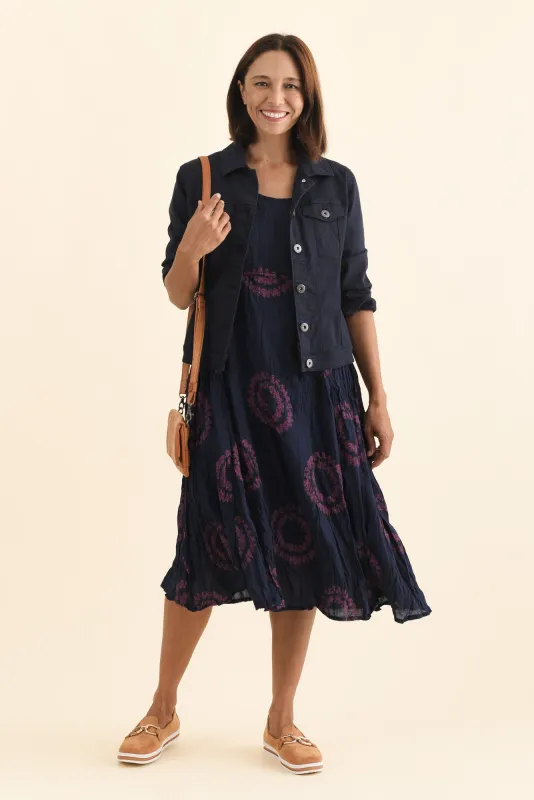 Sapporo Pink Circle Cotton Blend Crescent Dress made by Willow Tree