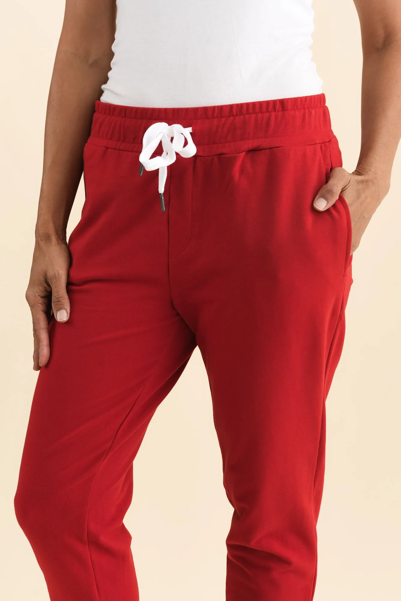 Lobby Red Cotton Relaxed Sweatpants sold by Blue Bungalow product image thumbnail 5