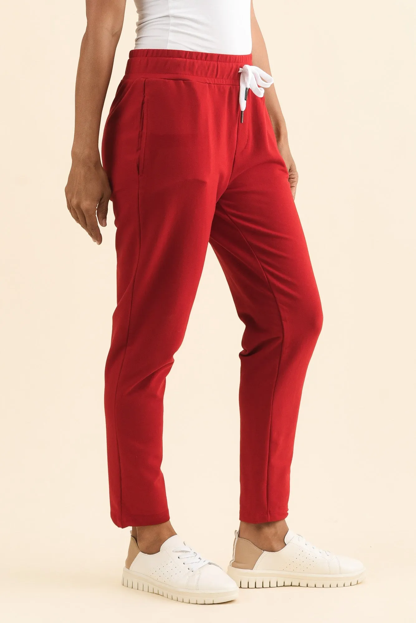 Lobby Red Cotton Relaxed Sweatpants sold by Blue Bungalow product image thumbnail 3
